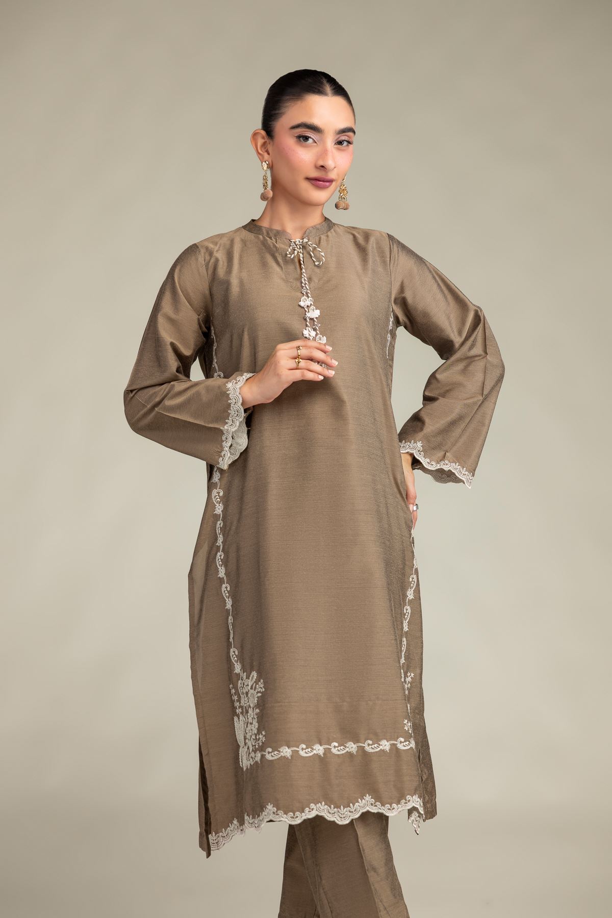 Printed Raw Silk Raw Silk Kurta - 1-26-244-A-D1-VG