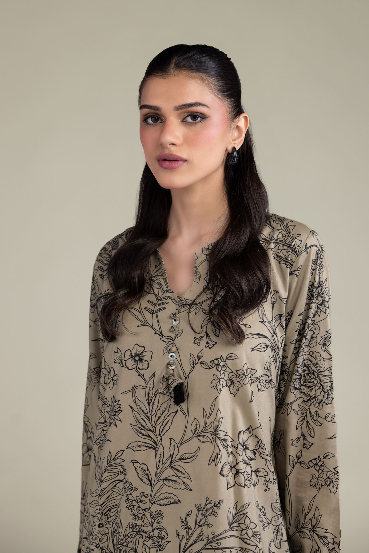 Printed Cotton Viscose Long Cotton Kurta - 1-26-206-A-B1-VG