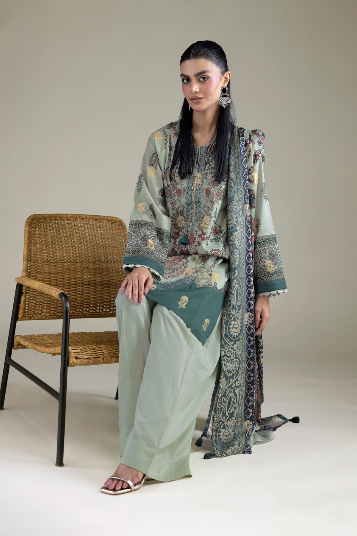 Printed Jacquard Jacquard Tailored 3-Piece - 1-26-229-B-F1-VG