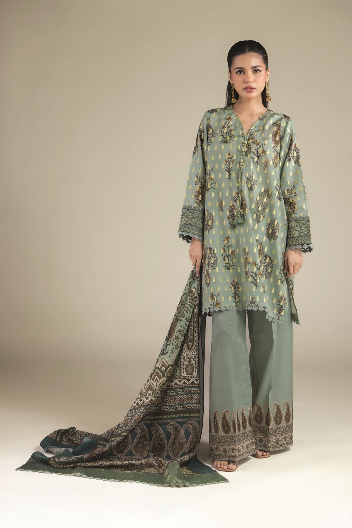 Printed Jacquard Tailored Jacquard 3-Piece - 1-26-102-A-F-VG