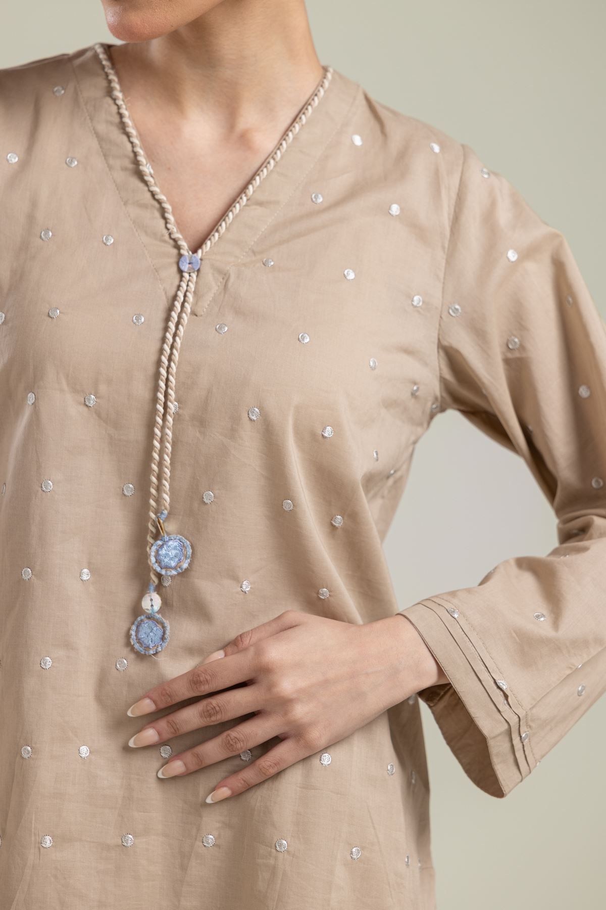 Embroidered Cambric Short Cambric Kurta - 1-26-204-A-A1-VG