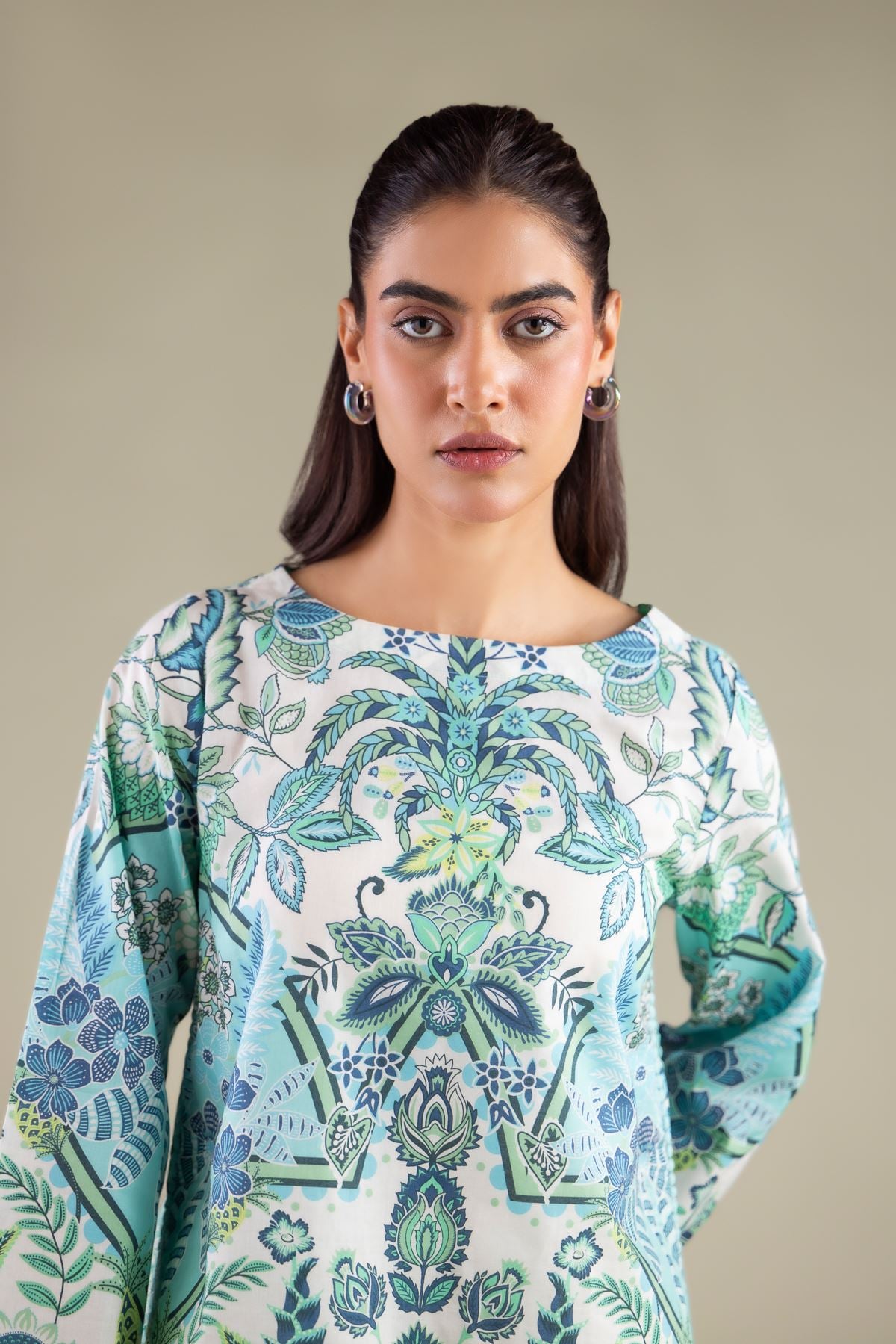 Printed Cambric Regular Fit Kurta - 2-26-110-A-F-VG