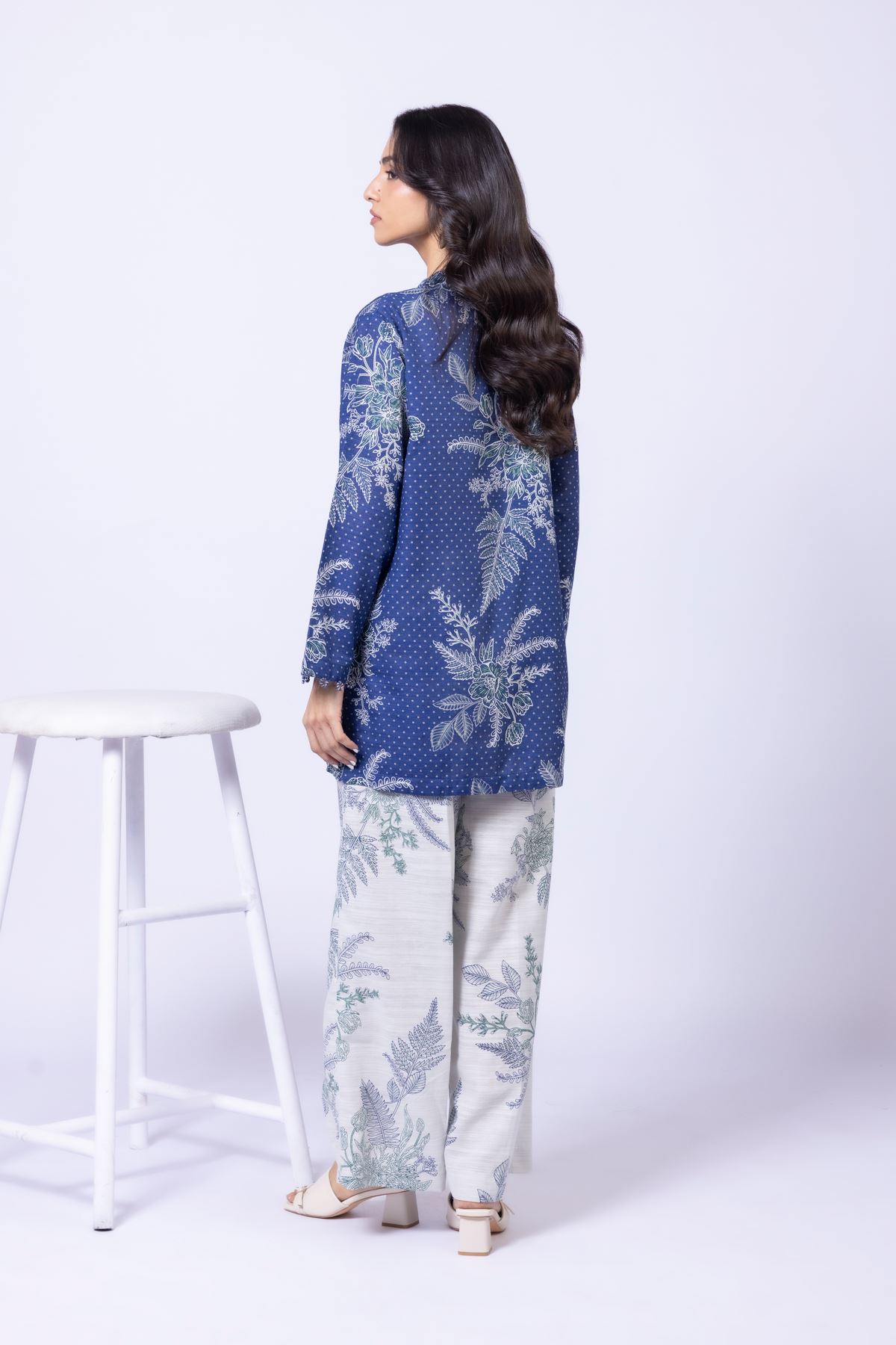 Printed Textured Cotton Kurta - 1001901402