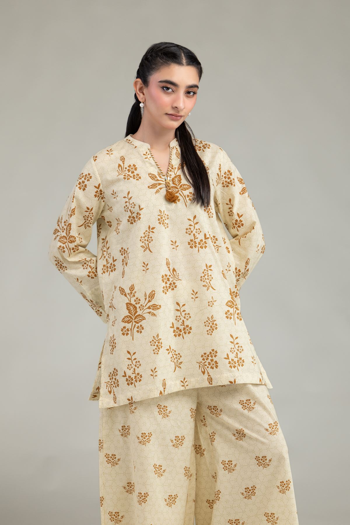 Printed Cotton Dobby Short Cotton Kurta - 1-26-240-A-J1-VG