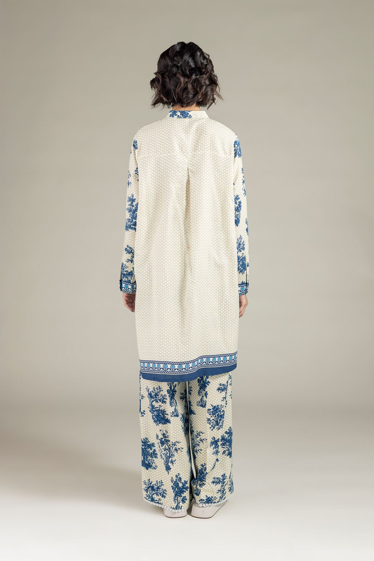 Printed Raw Silk Kurta - 25-10-12E3-07TA-VG