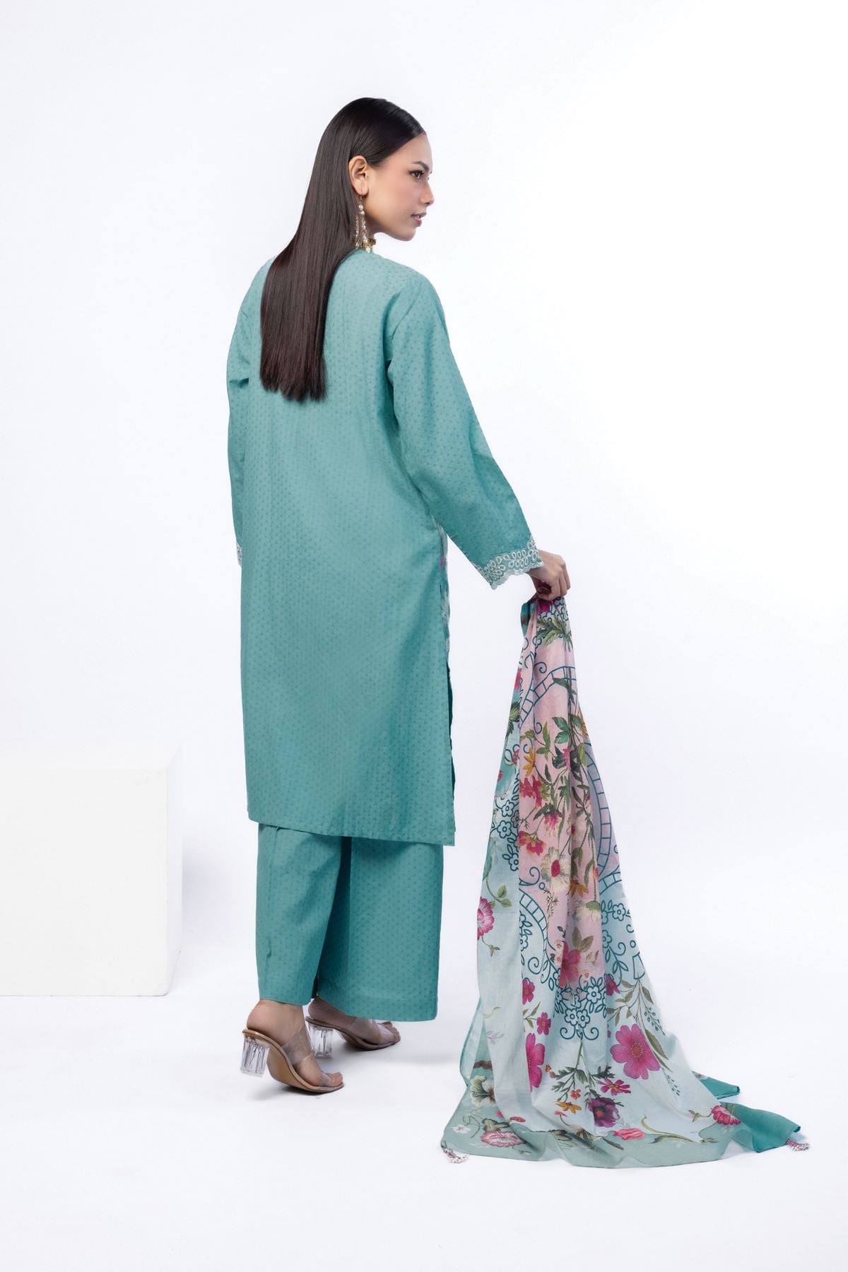 Embroidered Cotton Dobby Tailored 3 Piece - T-A33-26-106FF-VG