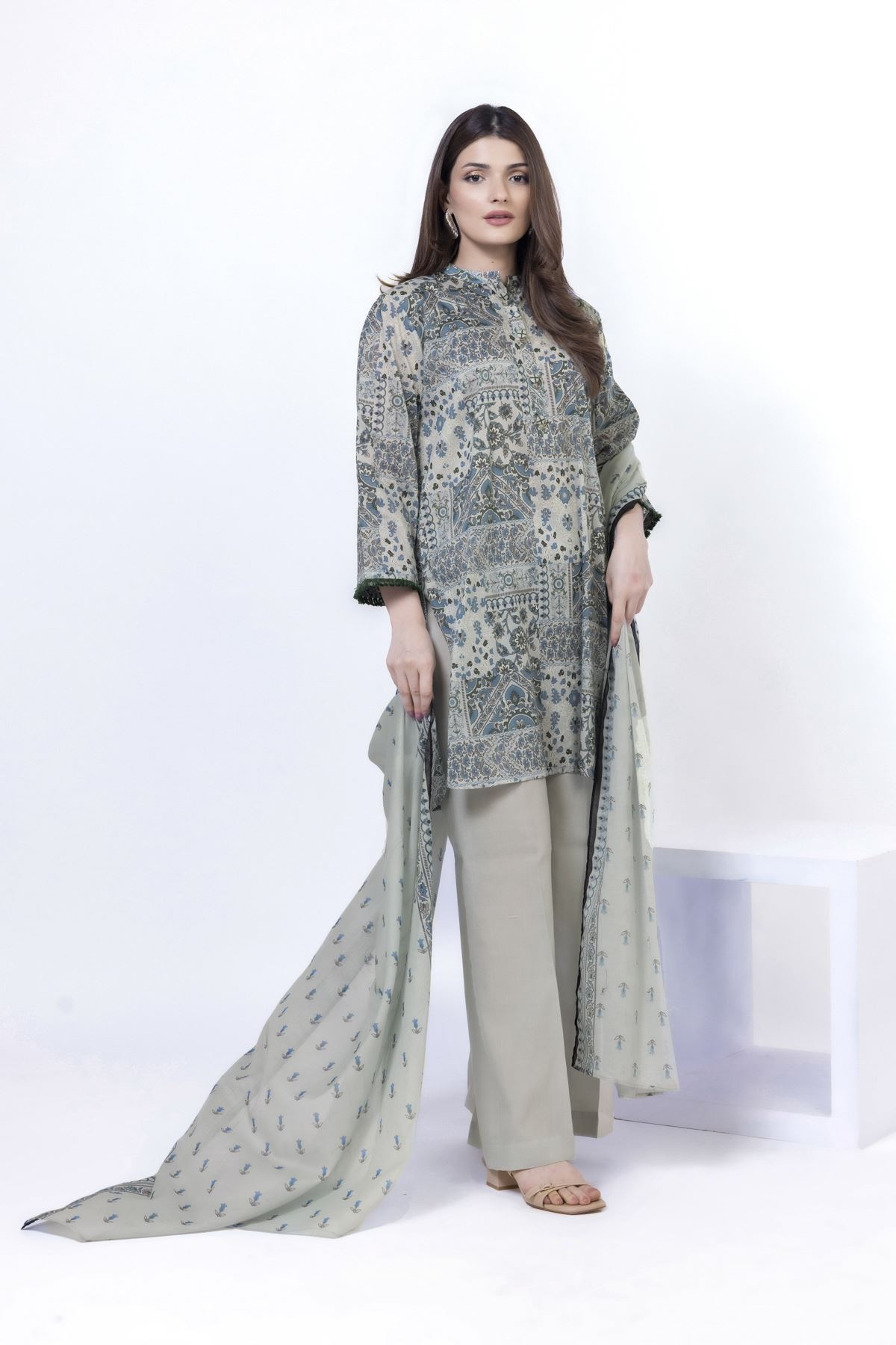Printed Lawn Fabrics 3 Piece - KW38A-VG