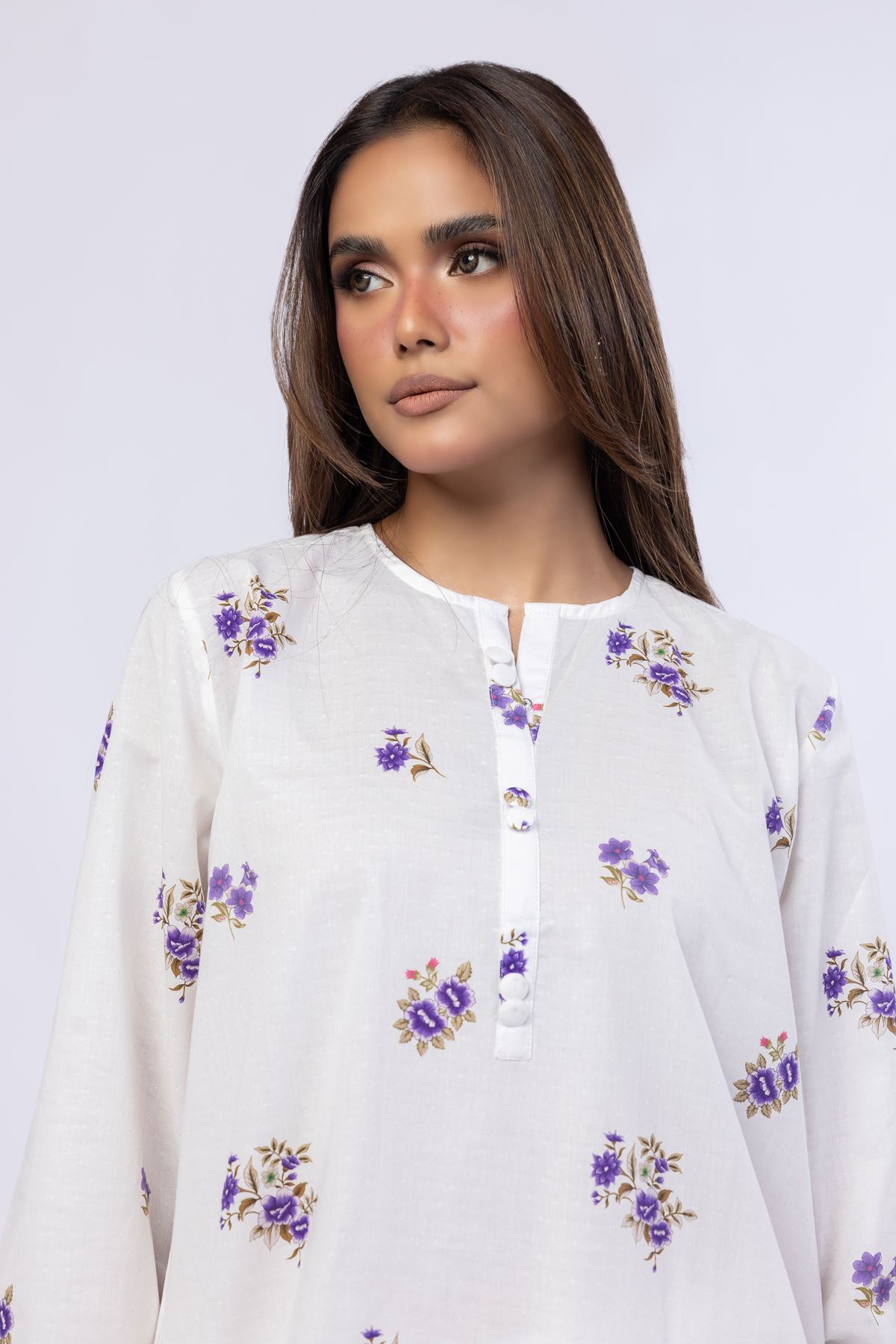 Printed Cotton Dobby Kurta - 25-08-8E6-02TA-VG