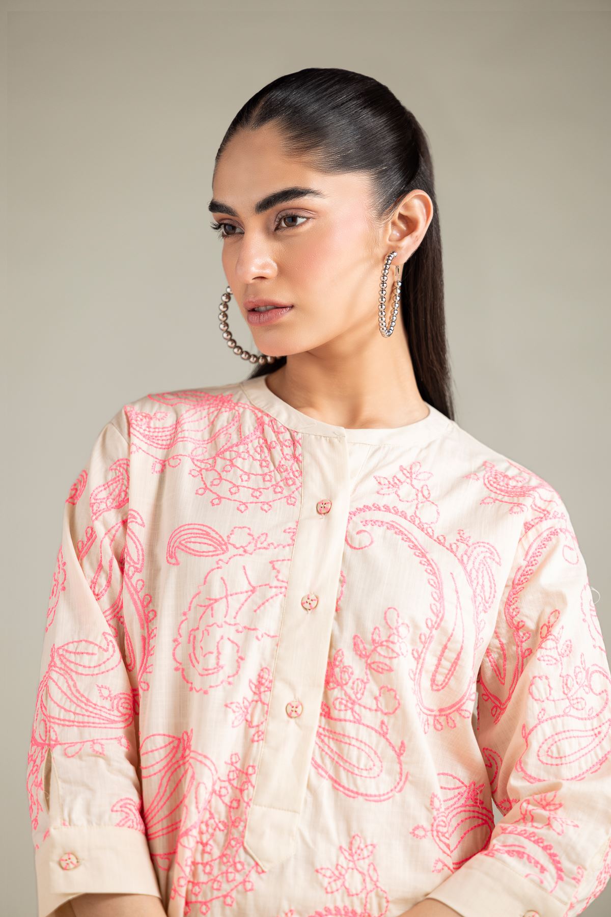 Textured Cotton Shirt - 6-26-101-A-F-VG