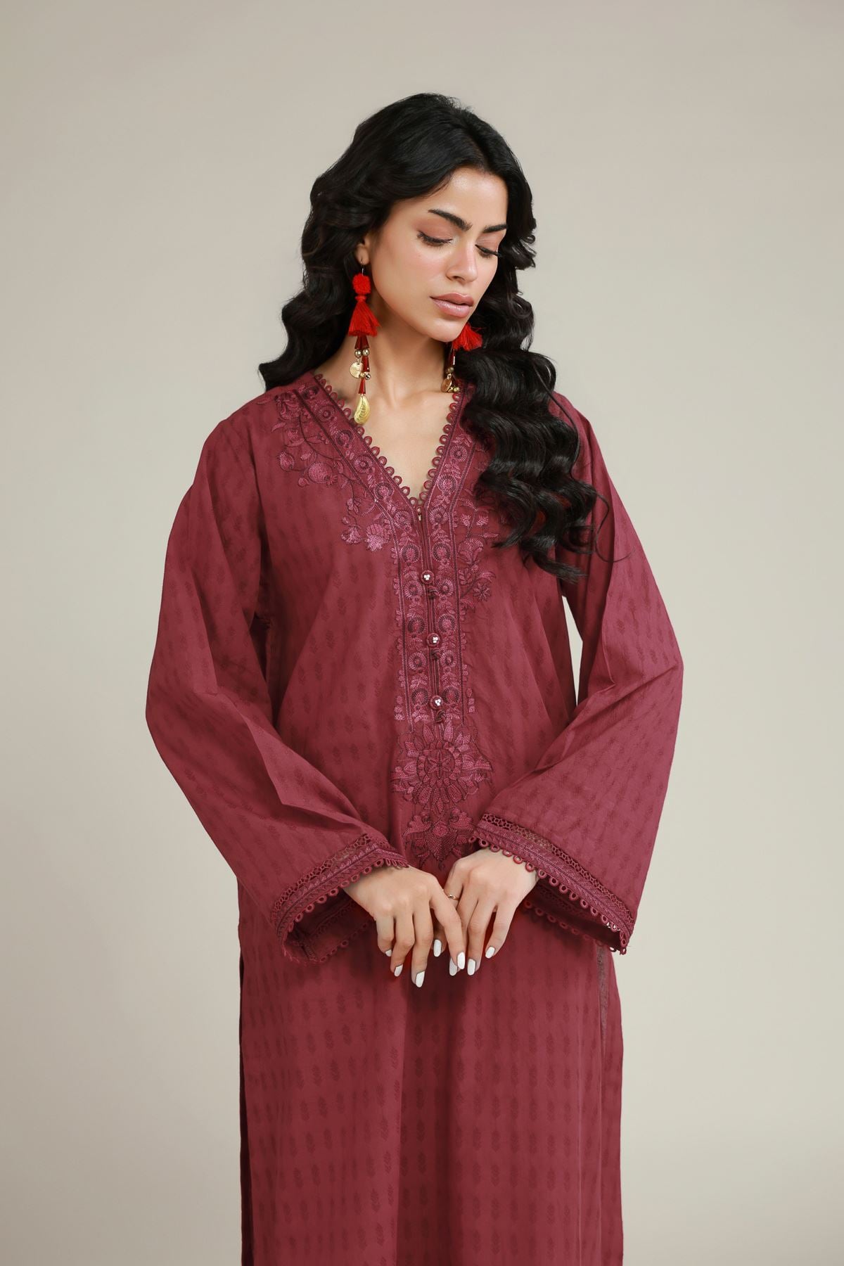 Embroidered Dobby Fabrics 2 Piece | Top and Bottom - A112-26-108EC2-VG