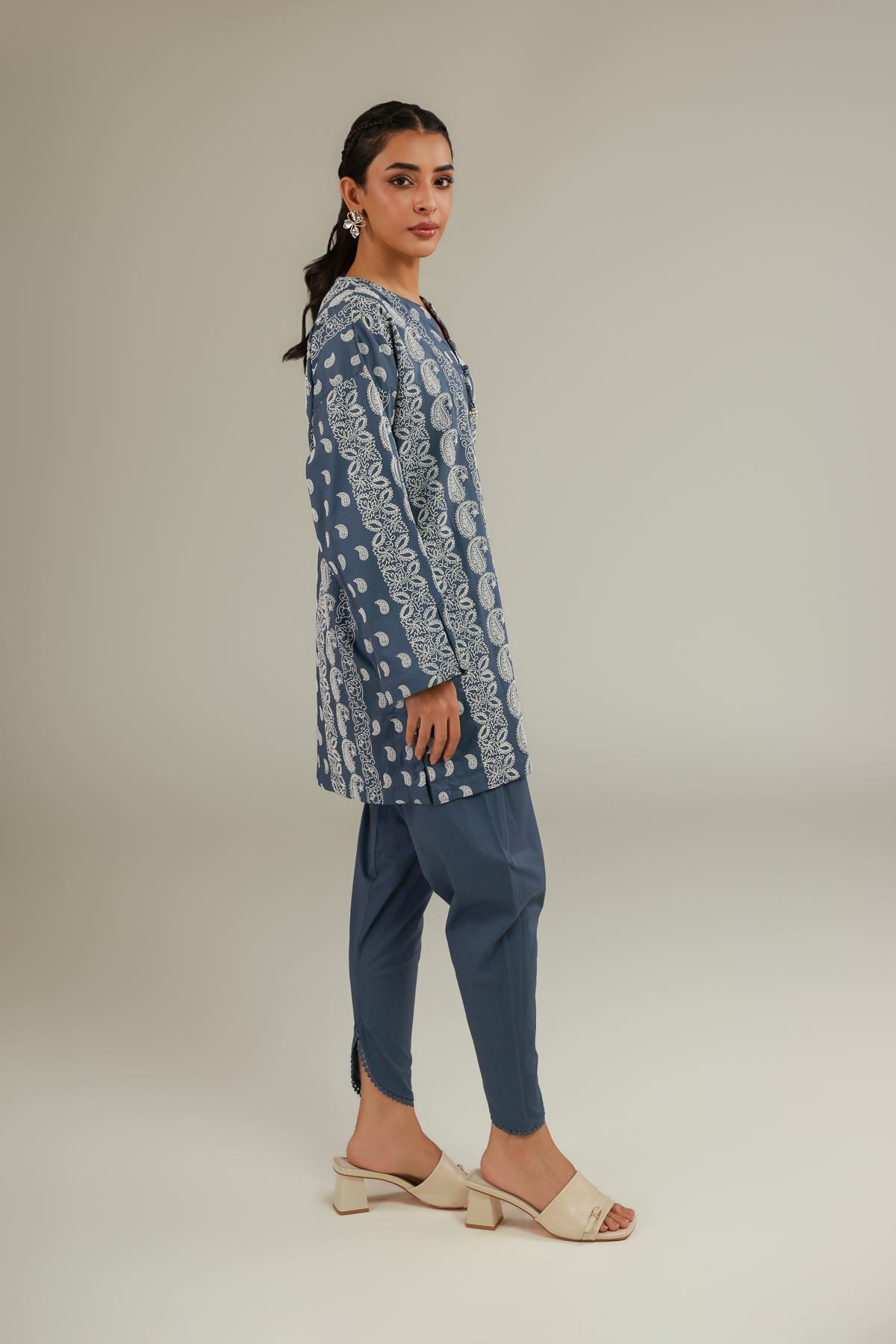 Cambric Solid Blue Shalwar - 1-26-101-A-F-VG