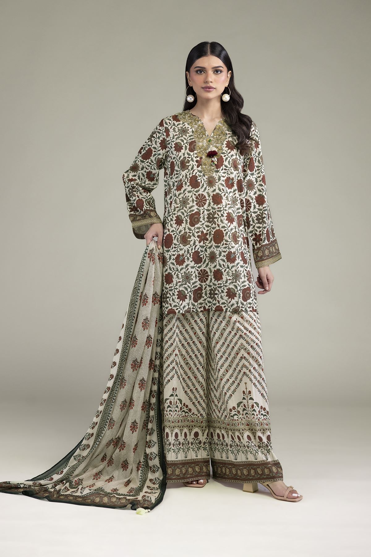 Embroidered Textured Lawn Tailored 3-Piece Lawn - 1-26-102-A-F-VG