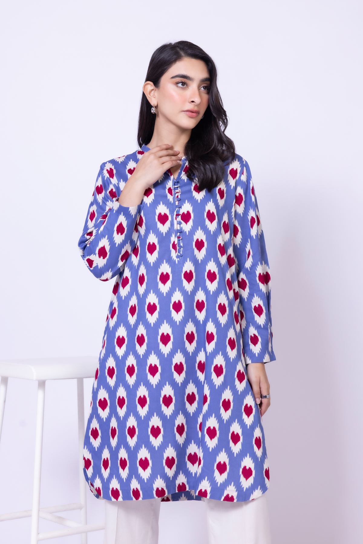 Printed Viscose Silk Kurta - 25-09-11E3-07TA-VG