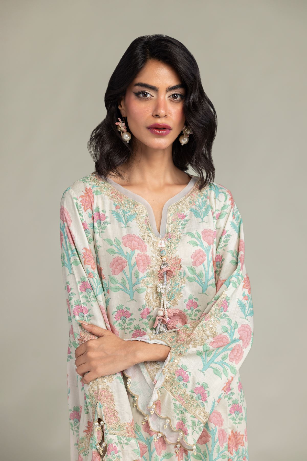 Embroidered Raw Silk Raw Silk Kurta - 1-26-301-B-I1-VG