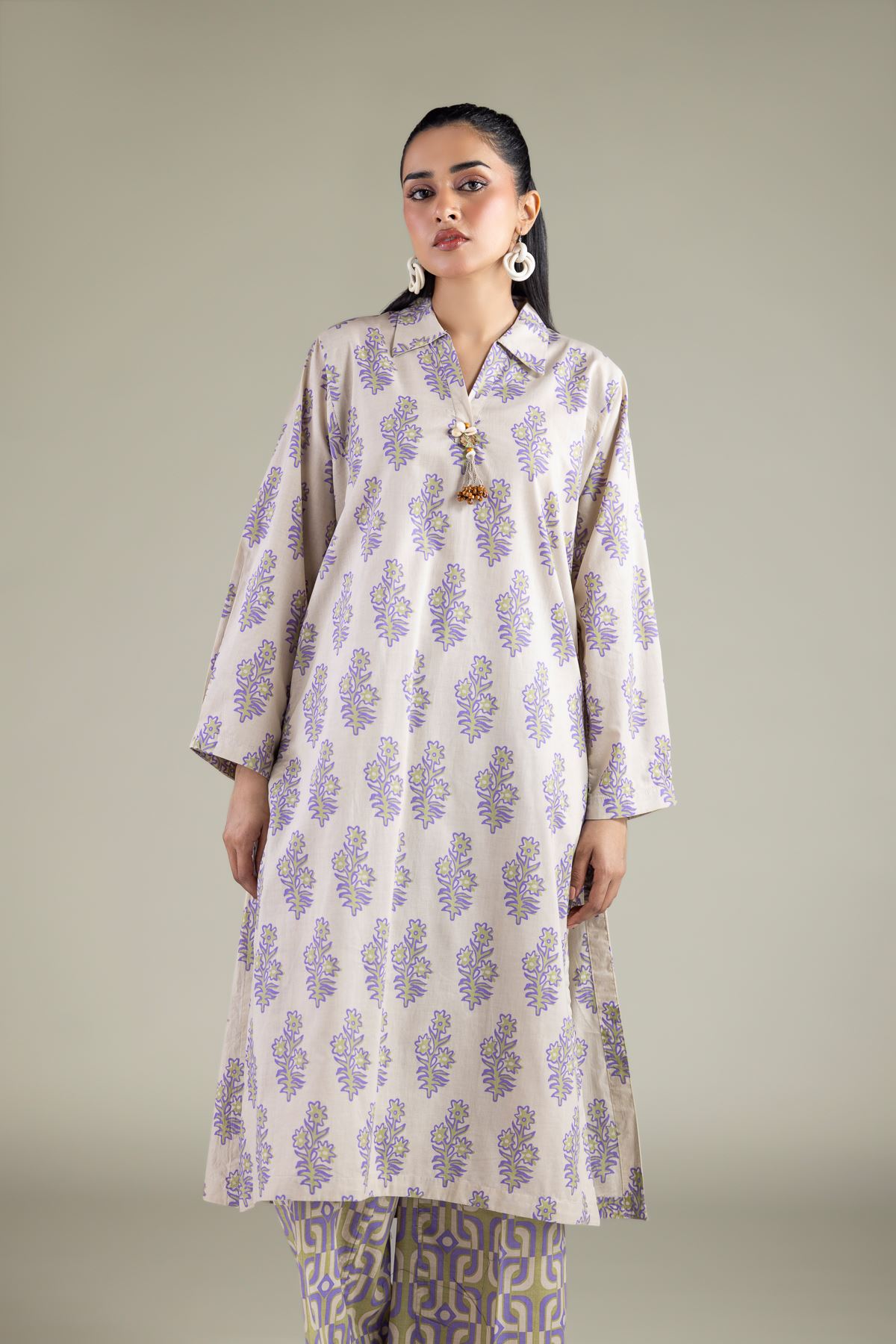 Printed Cambric Floral Cambric Top - 1-26-147-A-C-VG