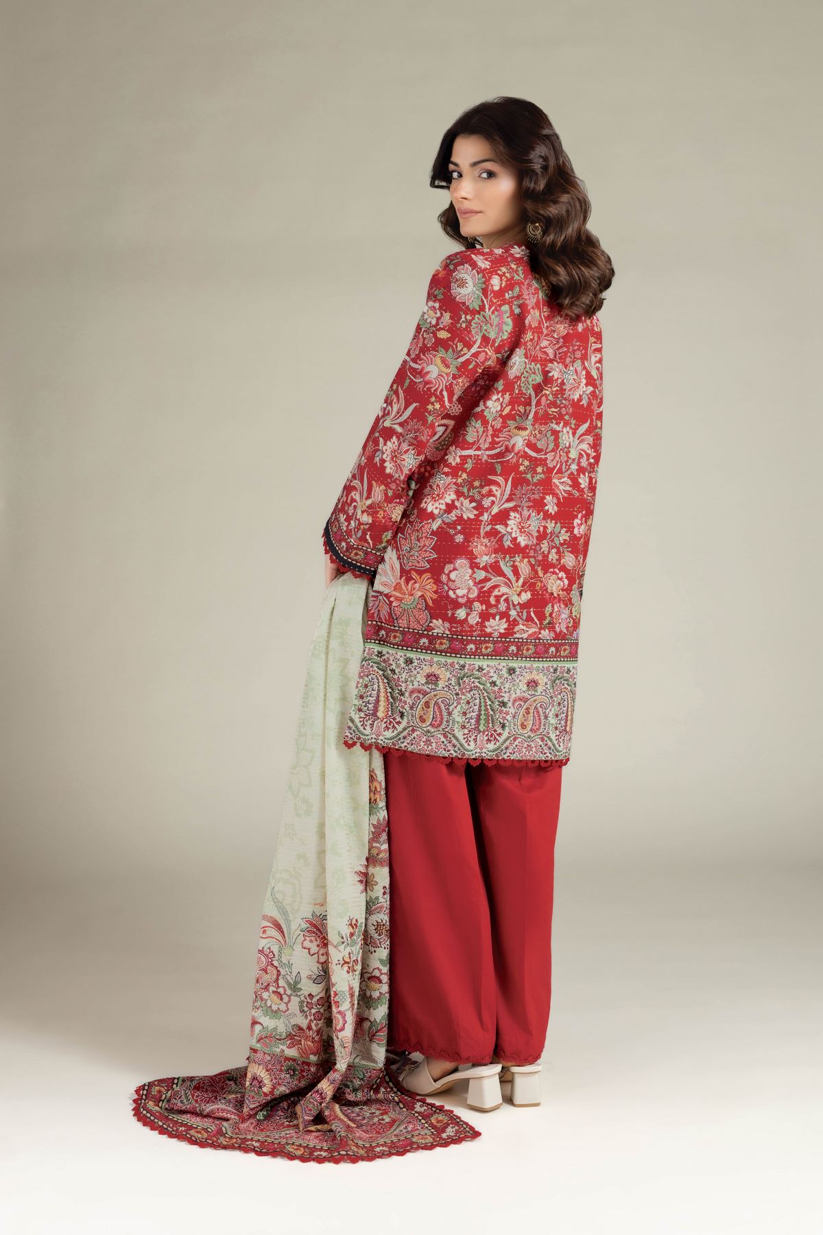 Printed Mesuri Dobby Tailored 3 Piece - T-A22-26-117FC1-VG