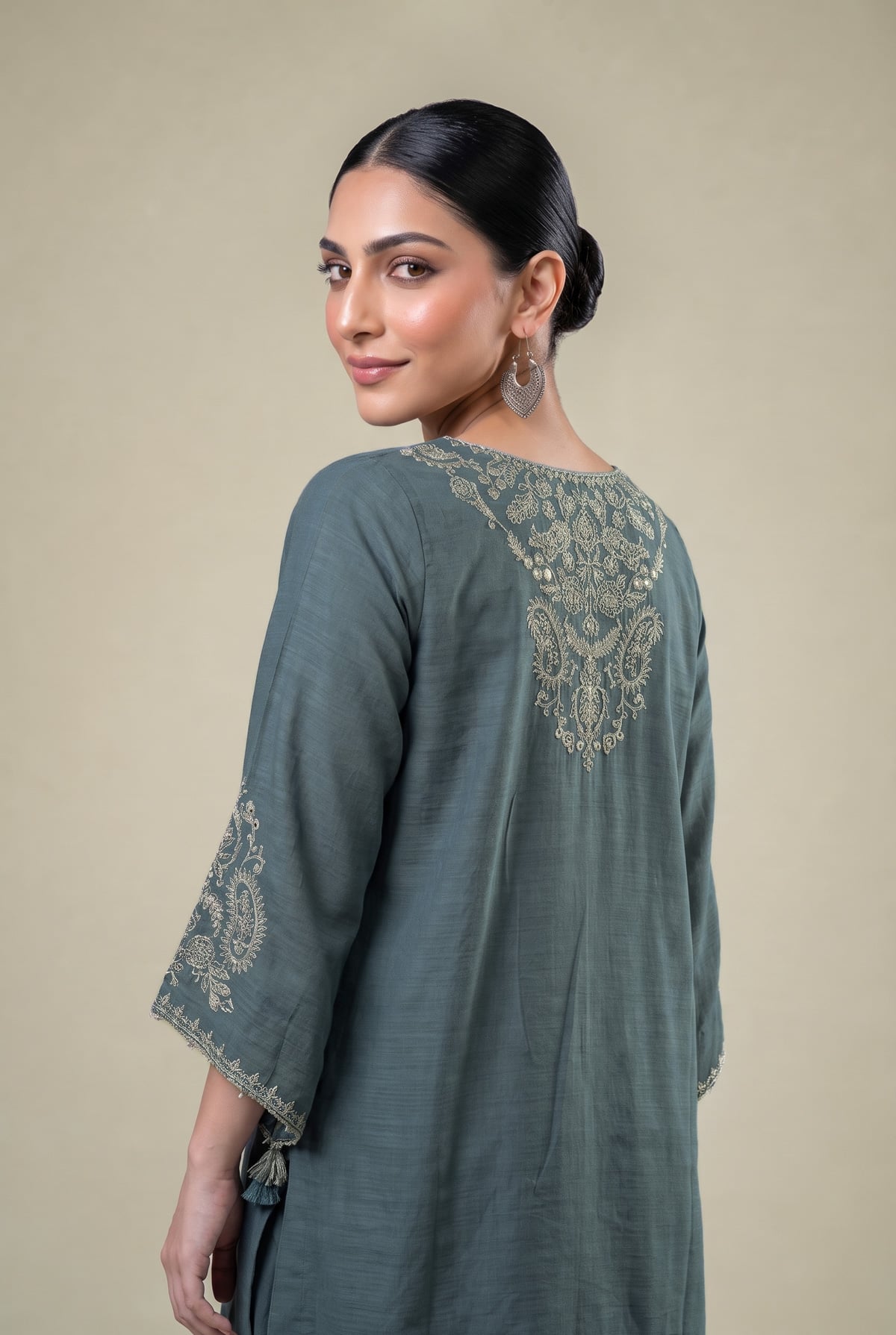 Embroidered Light Khaddar Short Embroidered Kurta - 1-26-415-A-B2-VG