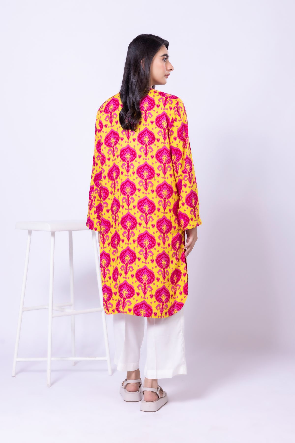 Printed Viscose Silk Kurta - 25-09-10E4-05TB-VG