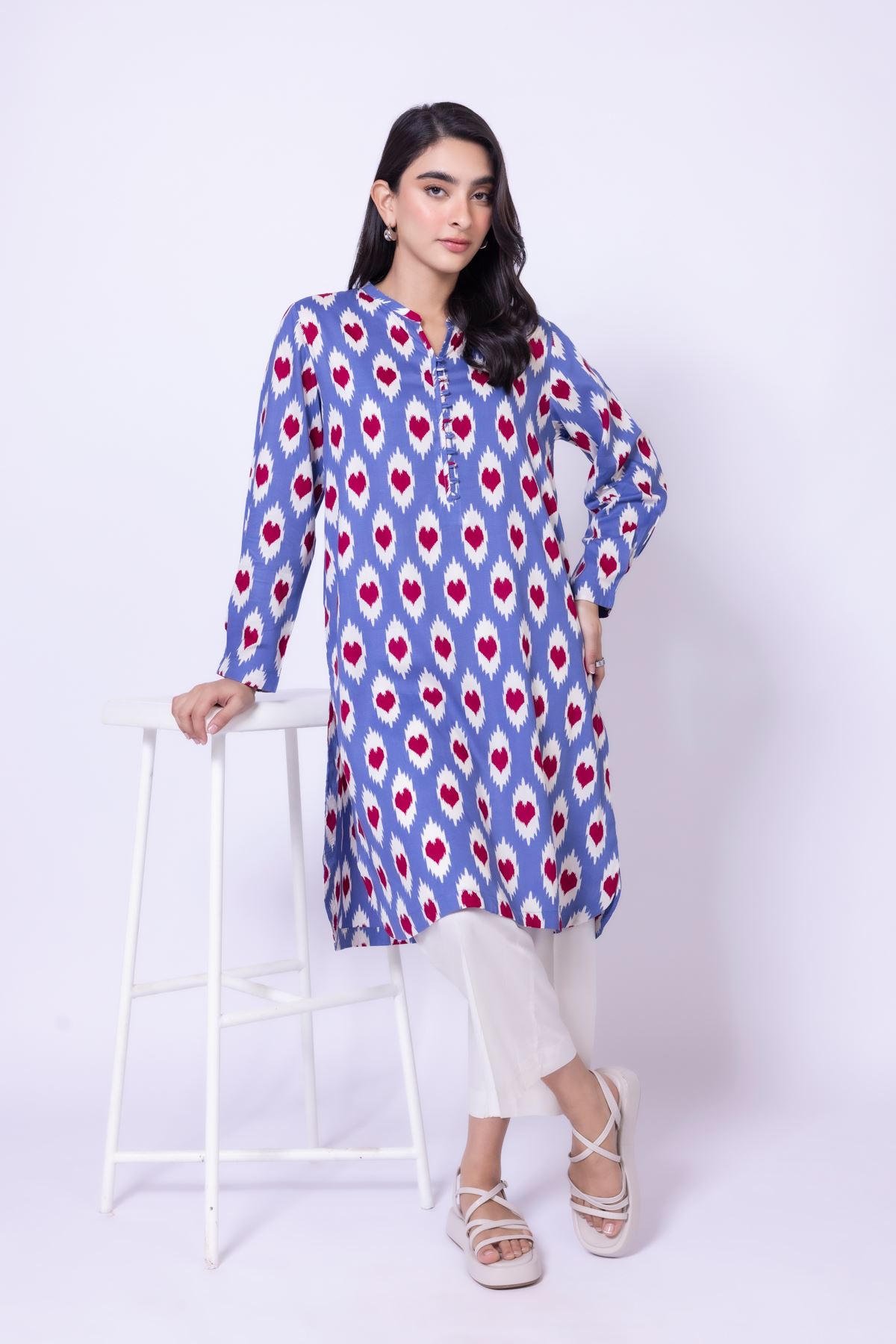 Printed Viscose Silk Kurta - 25-09-11E3-07TA-VG