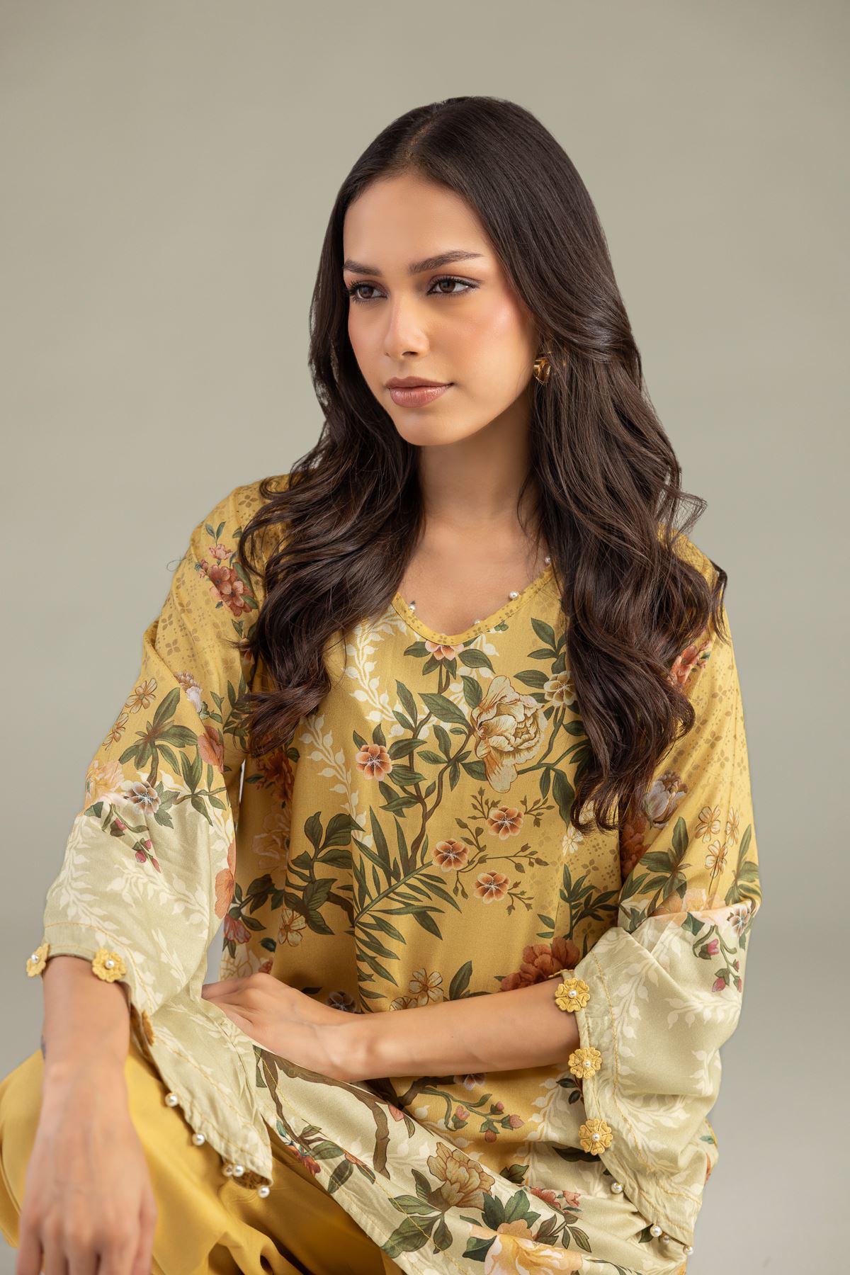 Printed Viscose Short Floral Kurta - 1-26-239-B-C1-VG