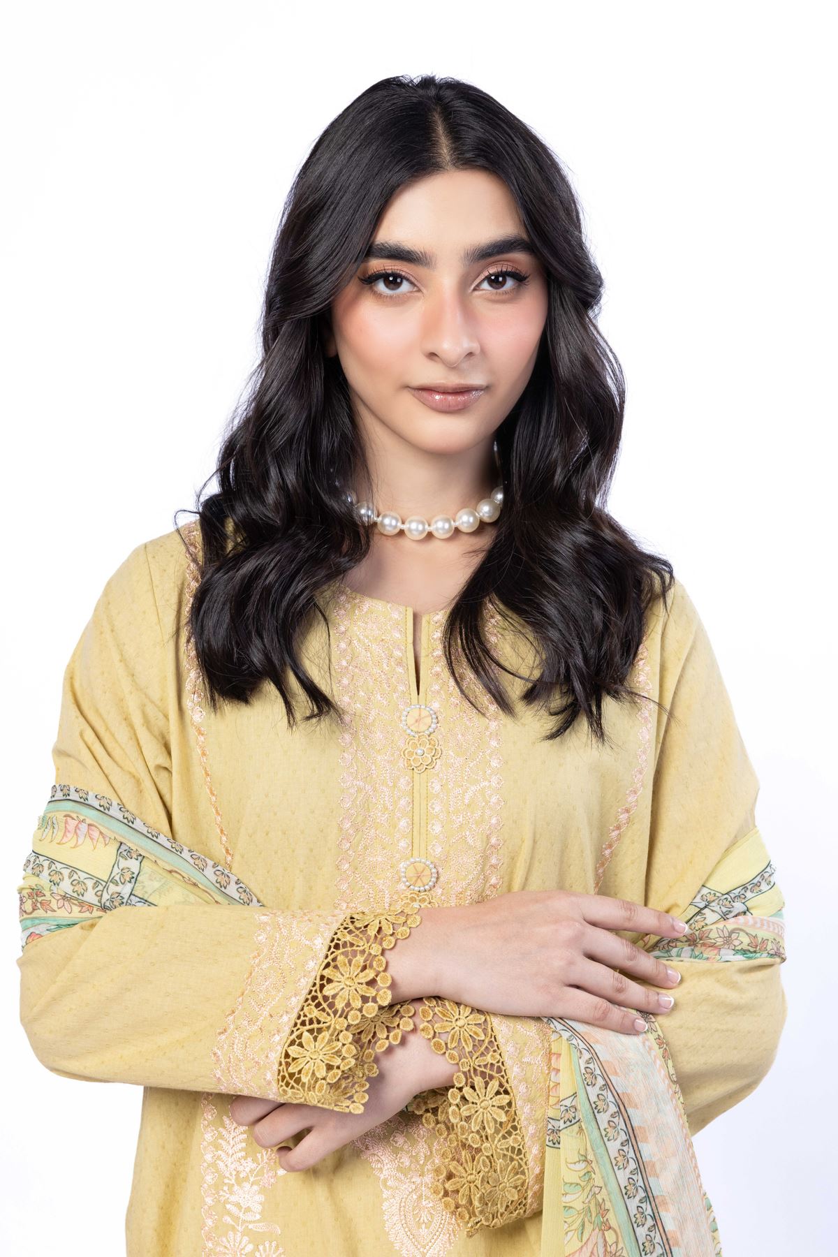 Embroidered Cotton Dobby Tailored 3 Piece - T-A22-26-107FA-VG