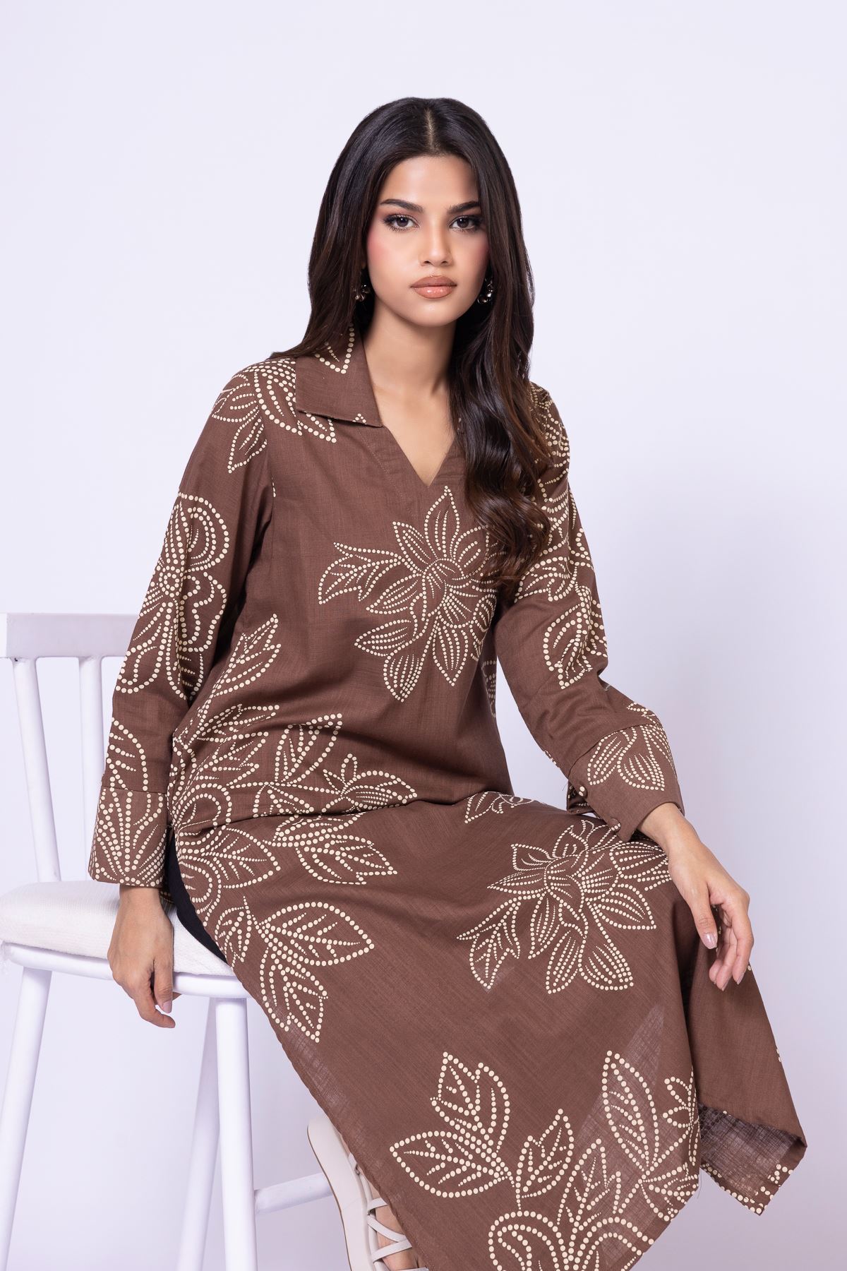 Printed Heavy Textured Cotton Kurta - R-EET24716A-VG
