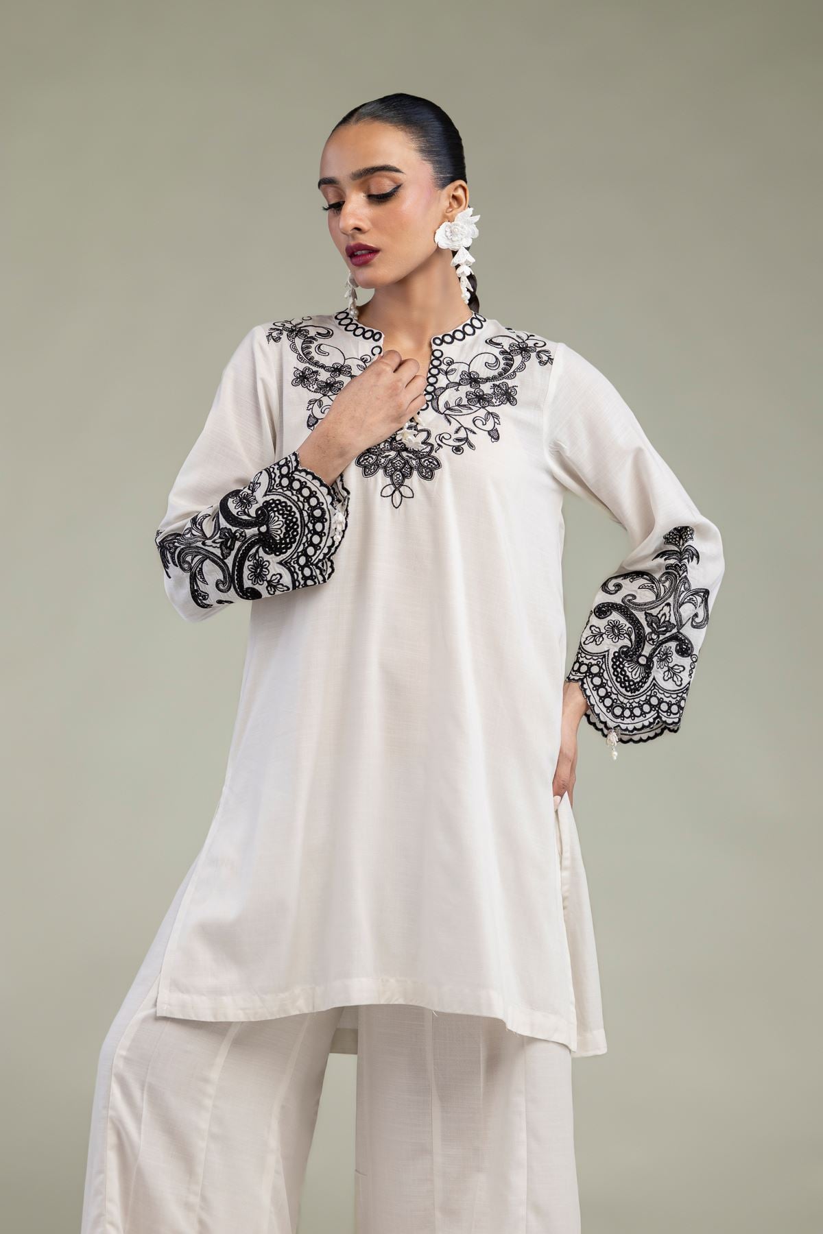 Embroidered Raw Silk Raw Silk Kurta - 8-26-303-A-C1-VG