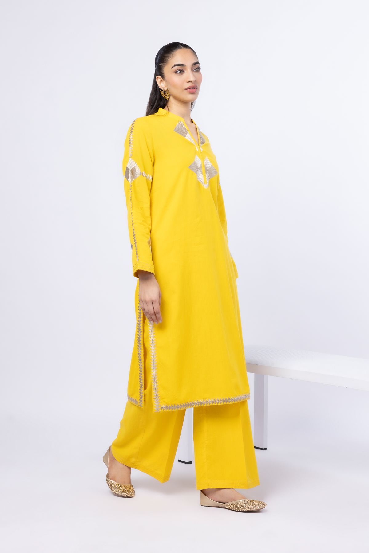 Dyed Handwoven Cotton Pants - 25-04E48-07TA-VG