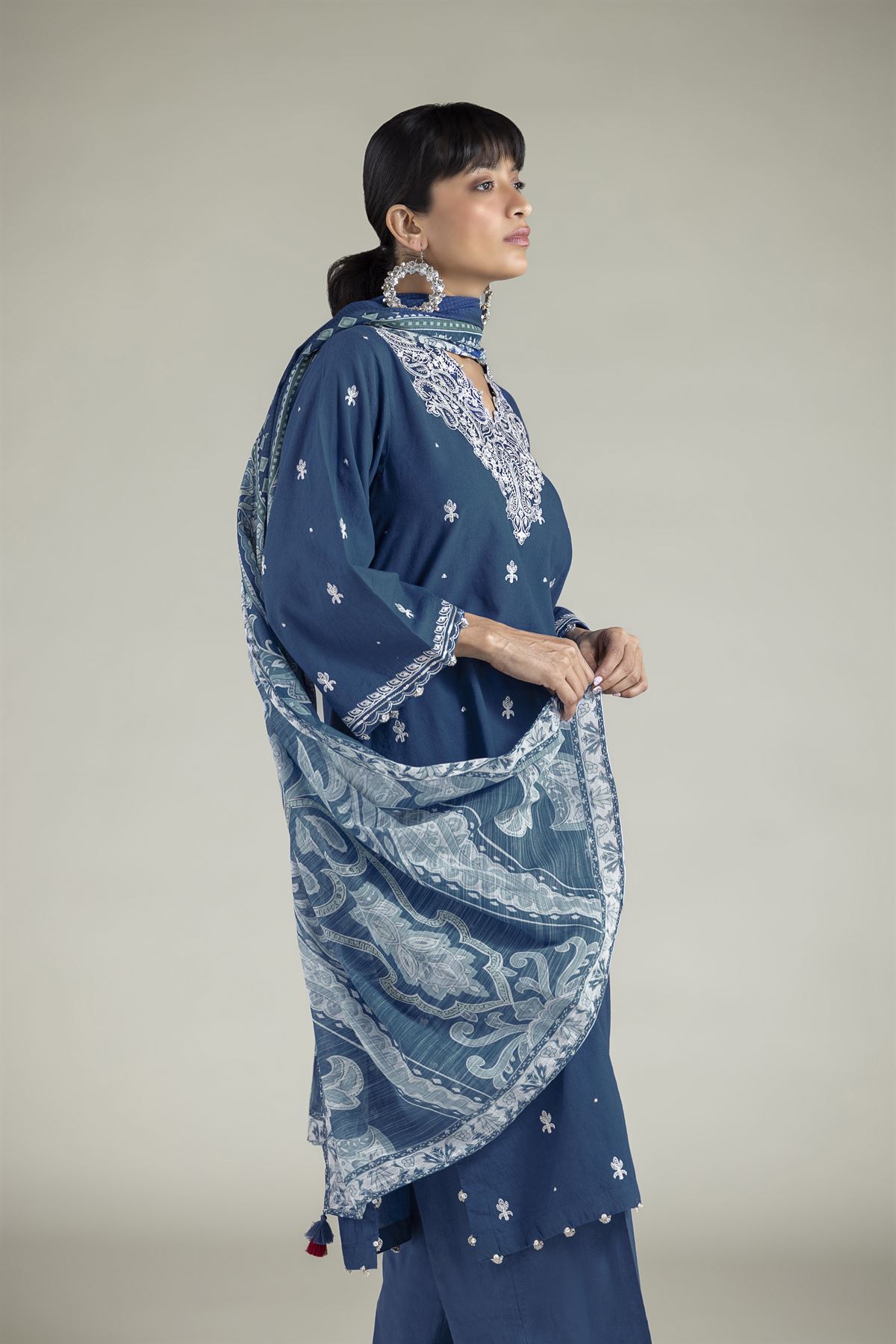 Embroidered Cambric Cambric Tailored 3-Piece - 1-26-238-A-E1-VG