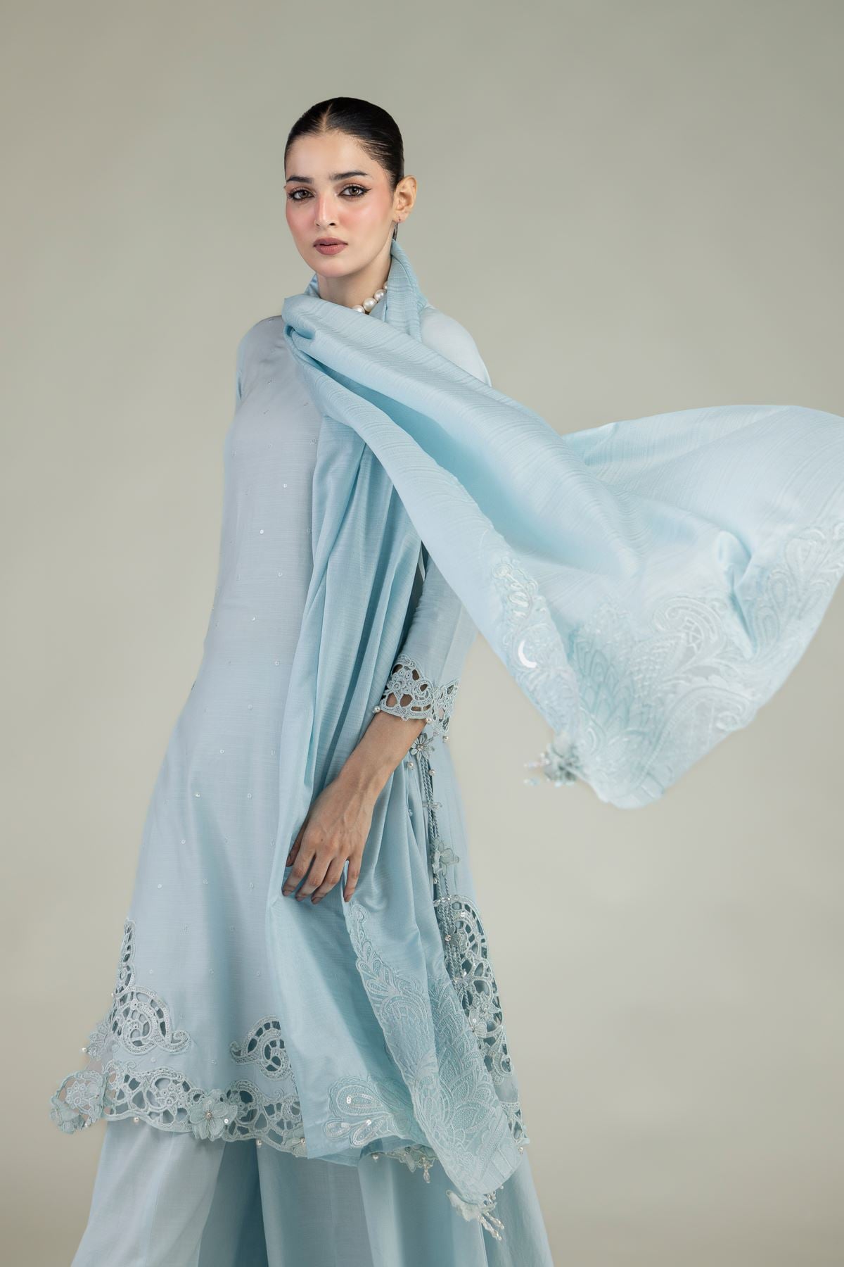 Raw Silk 3-Piece Co-ord Set - 1-26-221-A-G1-VG