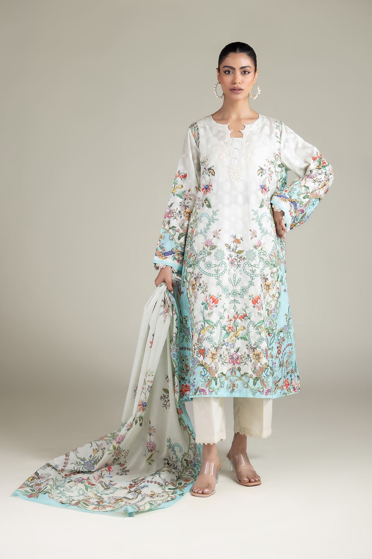 Embroidered Broshia Tailored 3-Piece Set - 1-26-250-B-H1-VG