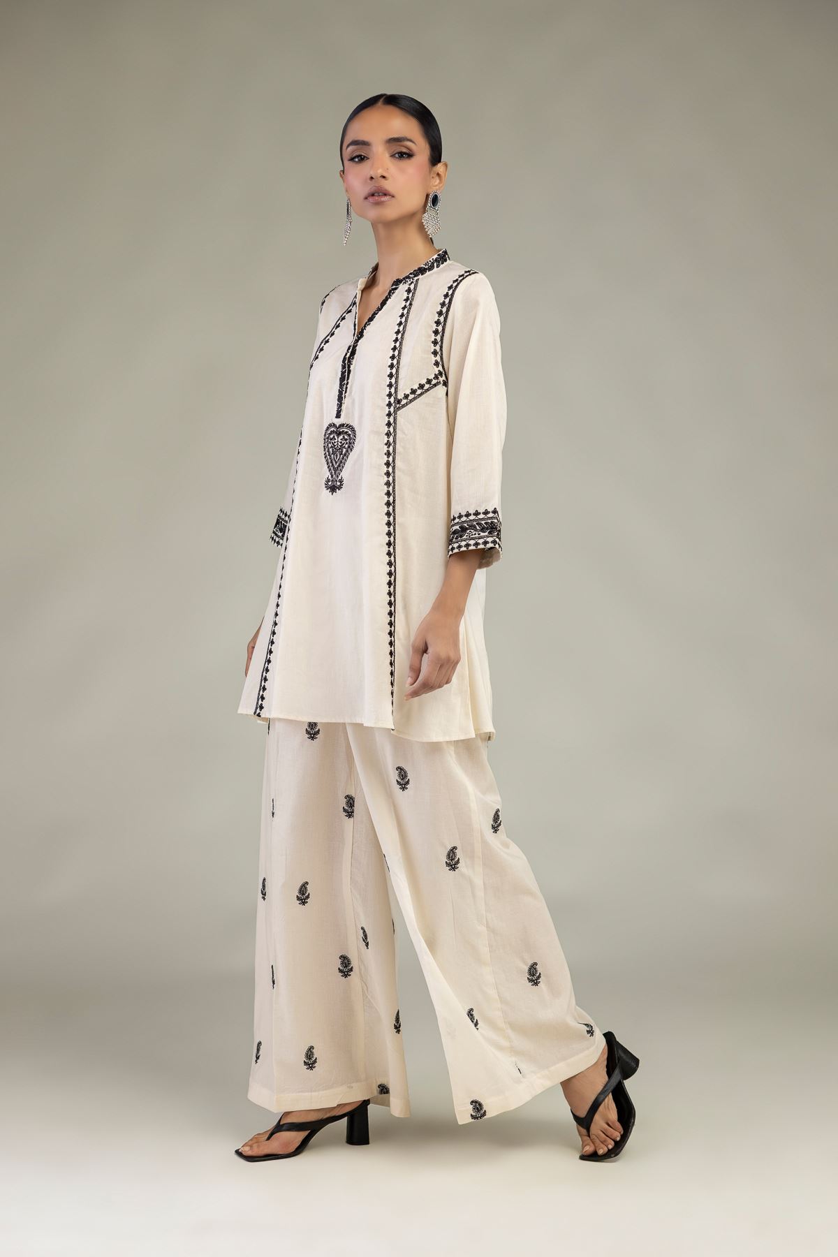 Embroidered Cambric Cambric Pants - 1-26-325-A-B2-VG