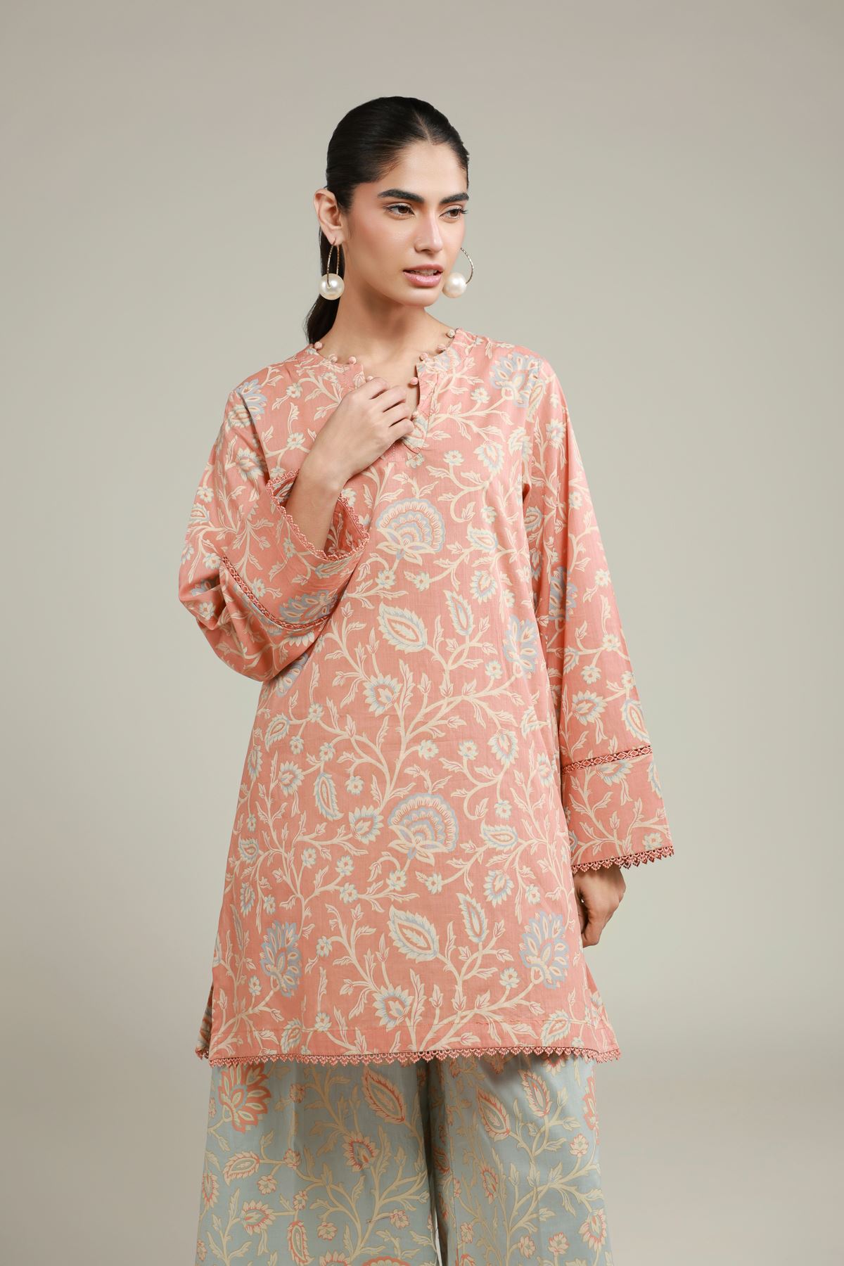 Printed Lawn Tailored 2 Piece | Top and Bottom - 1-26-122-A-A-VG
