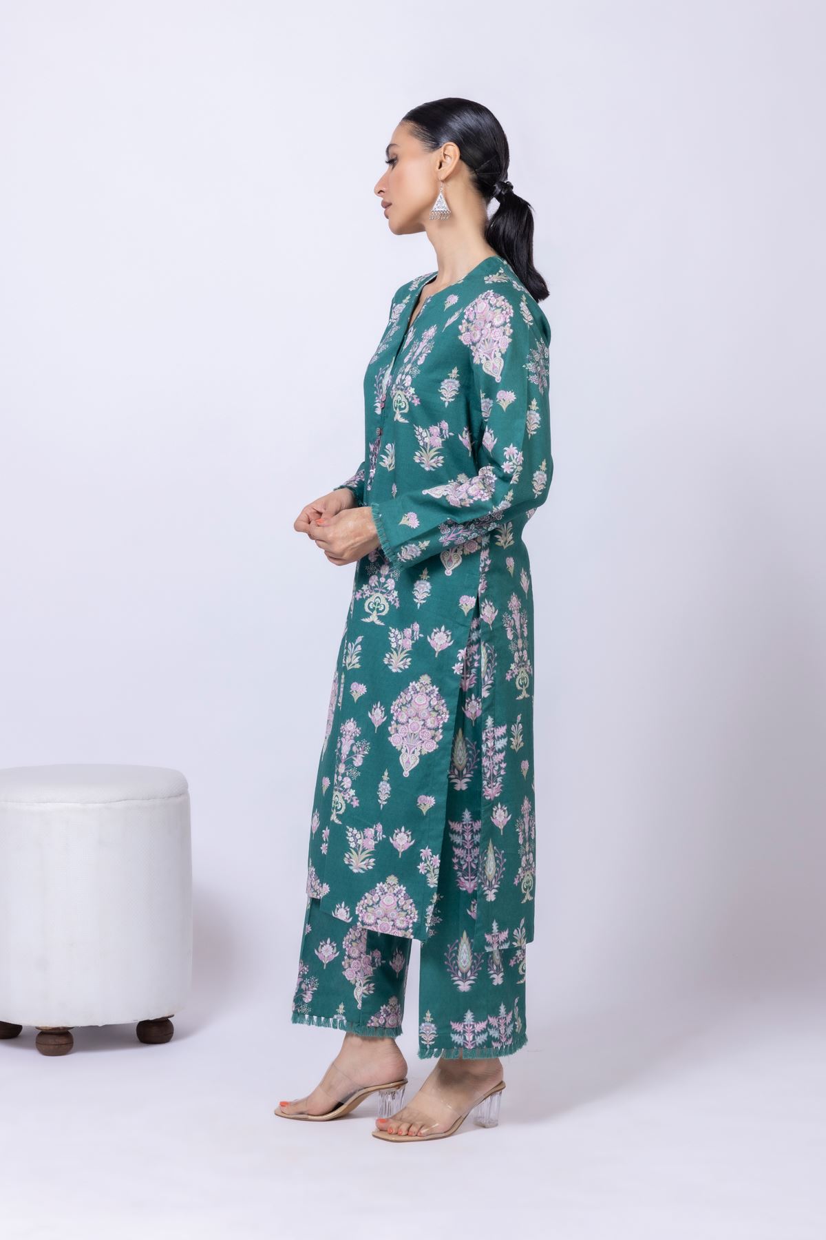 Printed Cotton Dobby Kurta - 25-04E43-01TB-VG