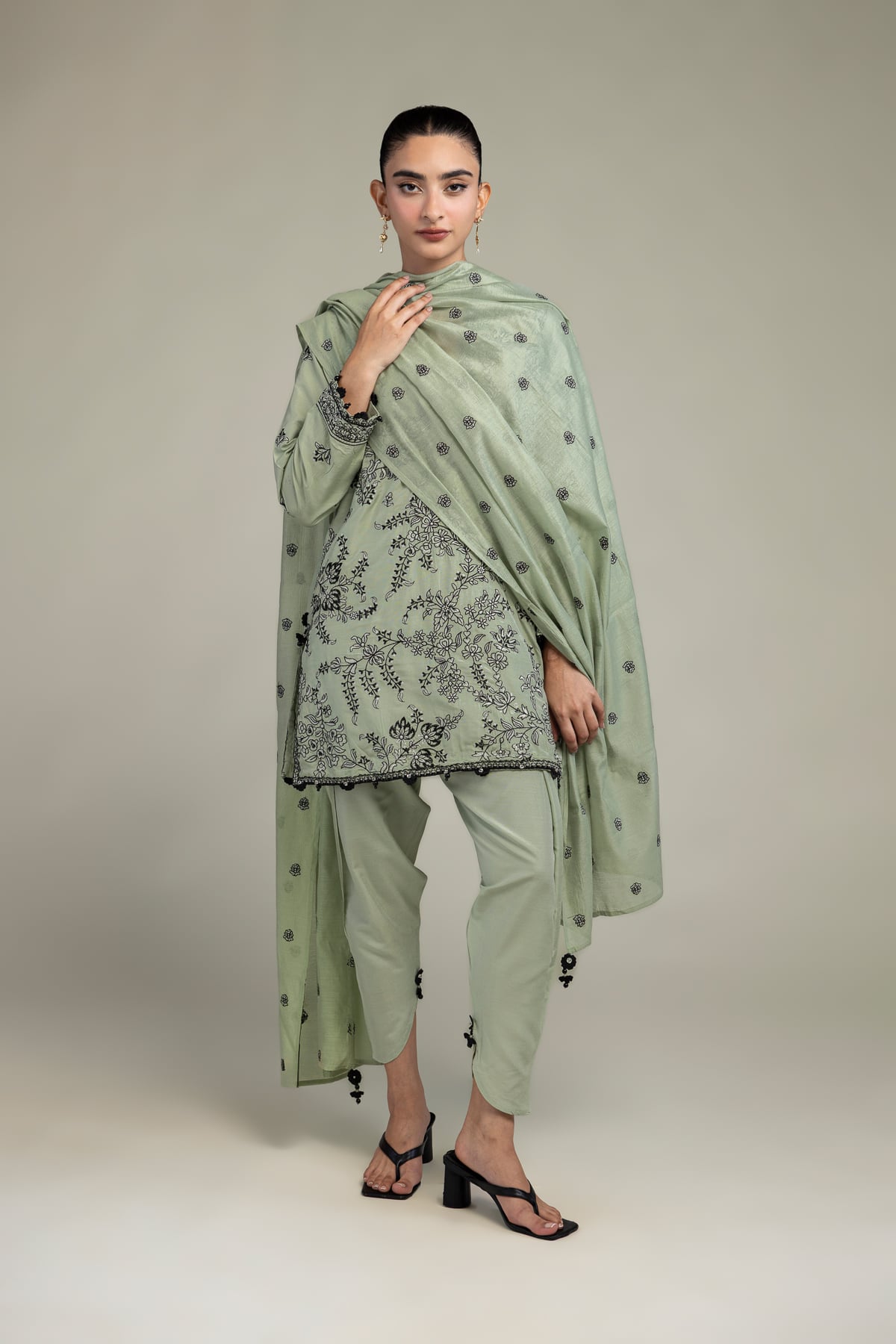 Embroidered Raw Silk Raw Silk Shalwar - 1-26-102-A-F-VG