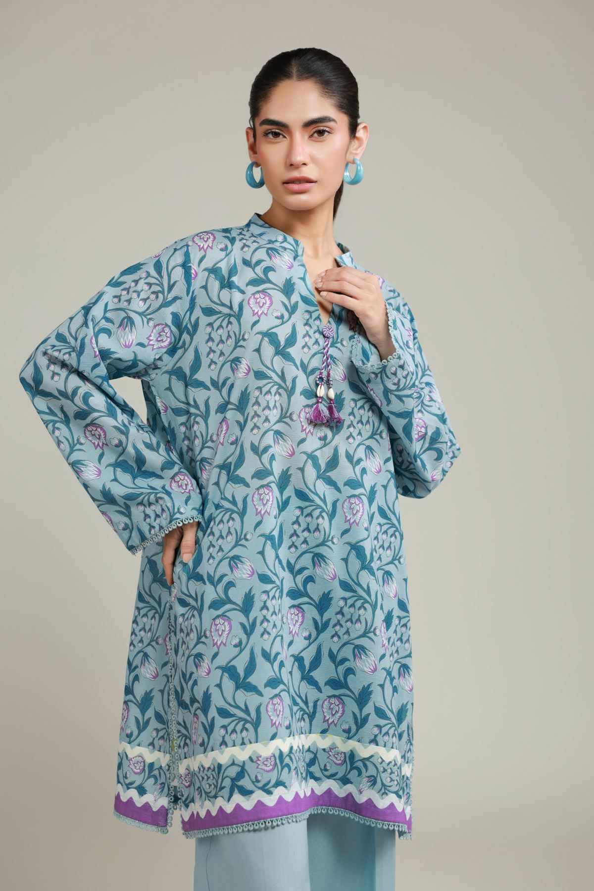 Printed Cambric Tailored 2 Piece | Top and Bottom - 2-26-106-A-B-VG