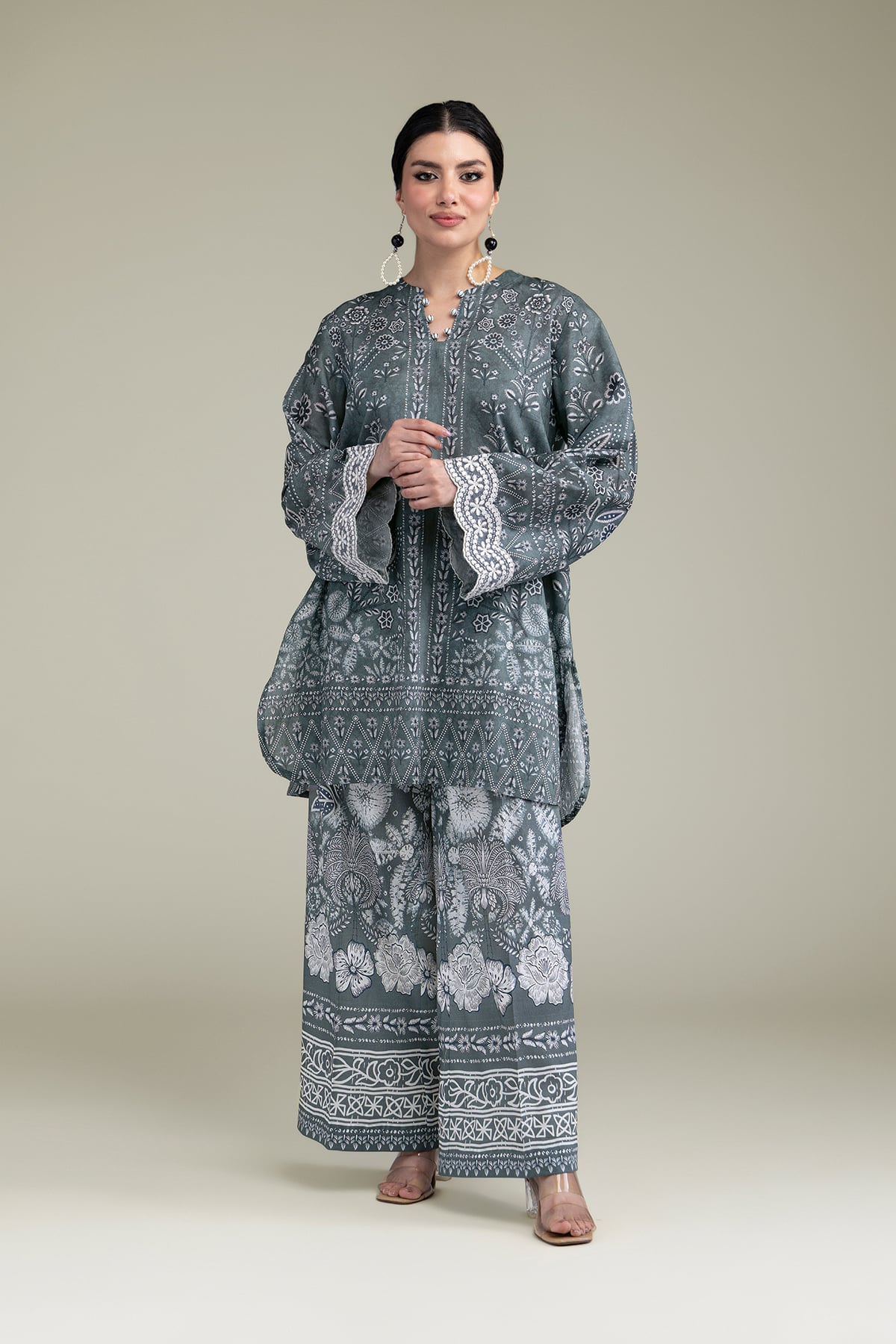 Embroidered Cambric Fabrics 2 Piece | Top and Bottom - A22-26-209FB1-VG
