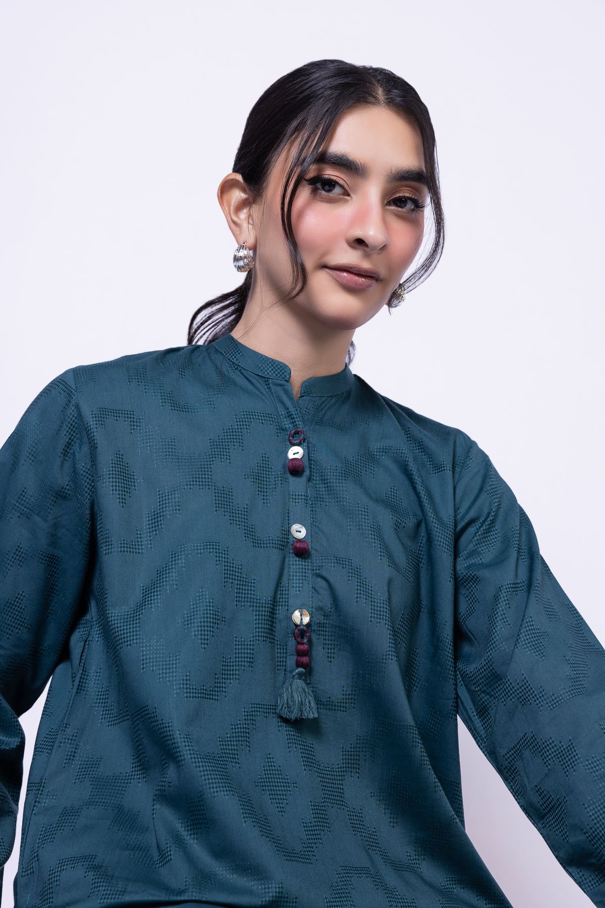 Dyed Jacquard Kurta - OTD4-EX28-08TA-VG