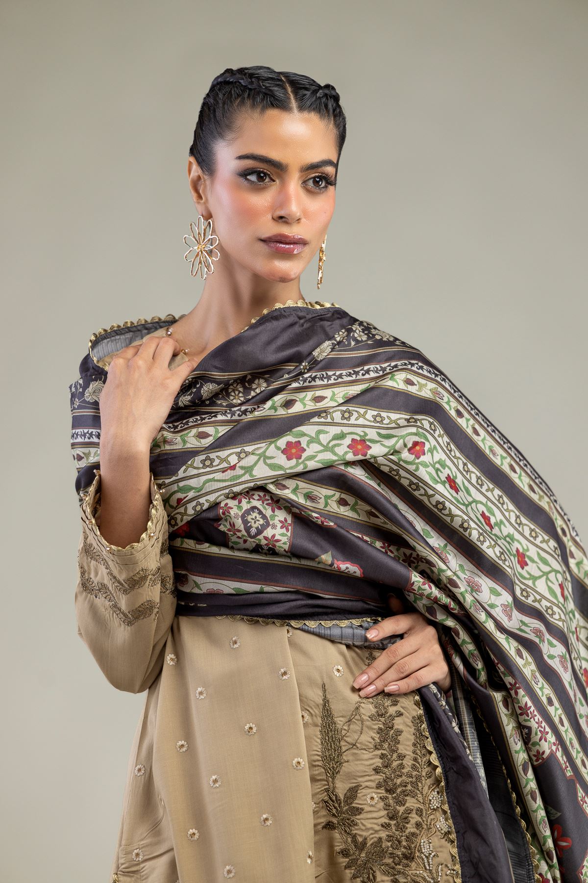 Printed Polyester Silk Polyester Silk Dupatta - 2-26-203-A-F1-VG
