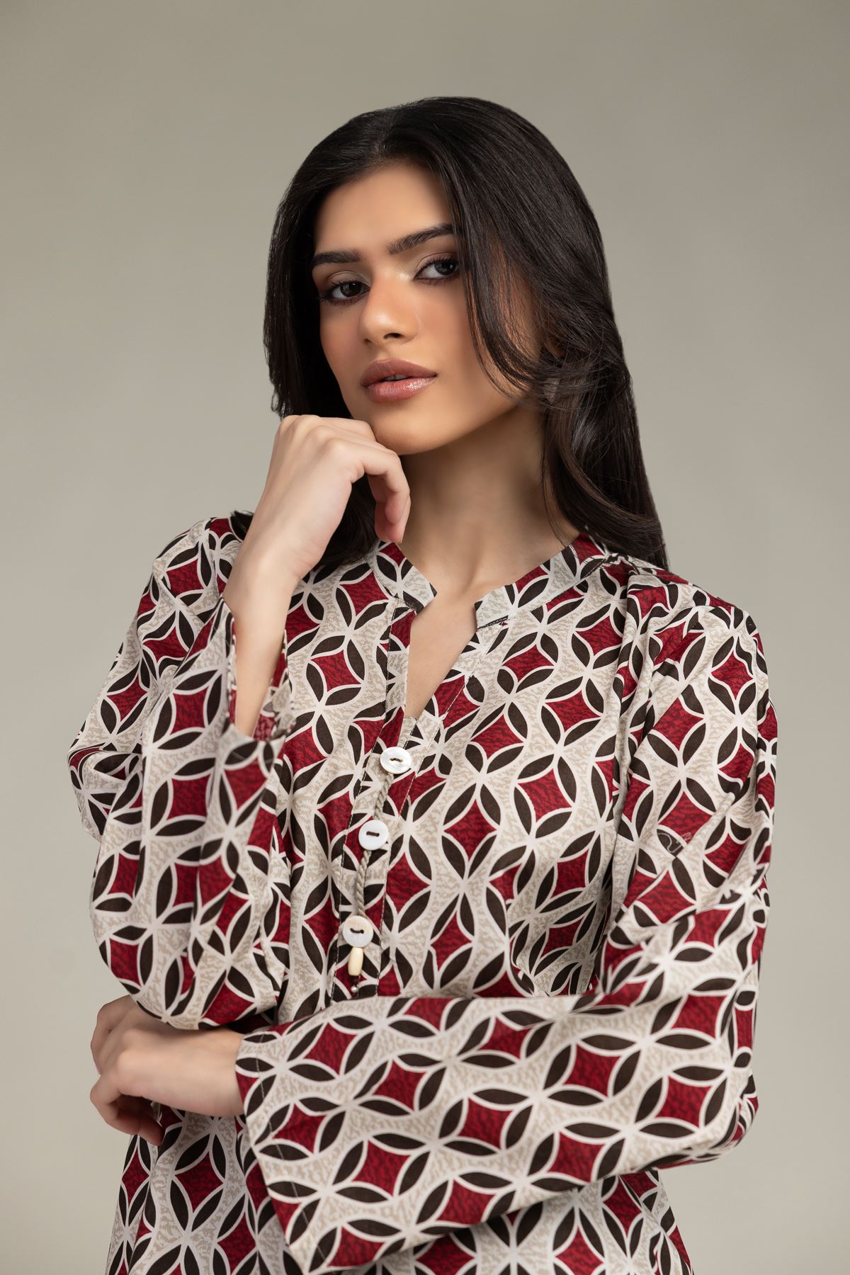 Printed Cambric Cambric Tailored 1-Piece - 1-26-102-A-F-VG