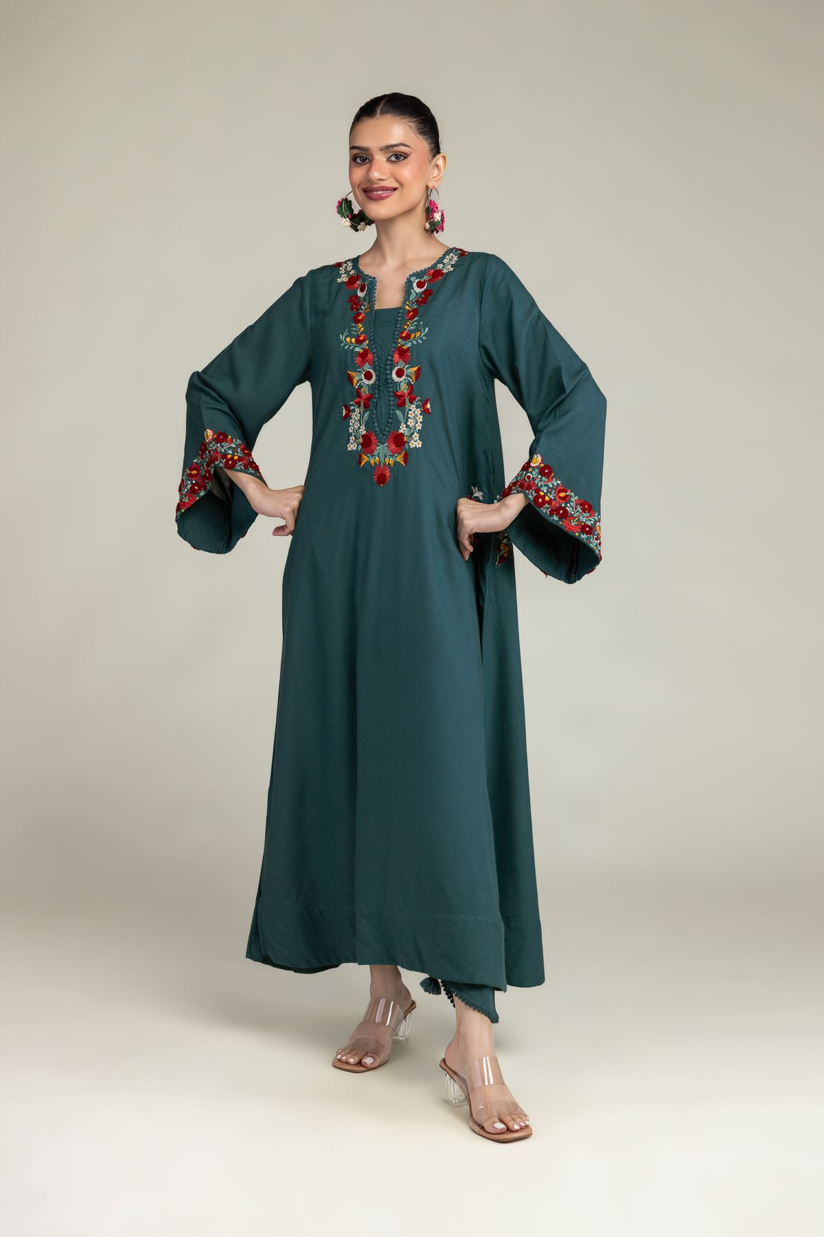 Embroidered Raw Silk Raw Silk Kurta - 1-26-225-A-C1-VG