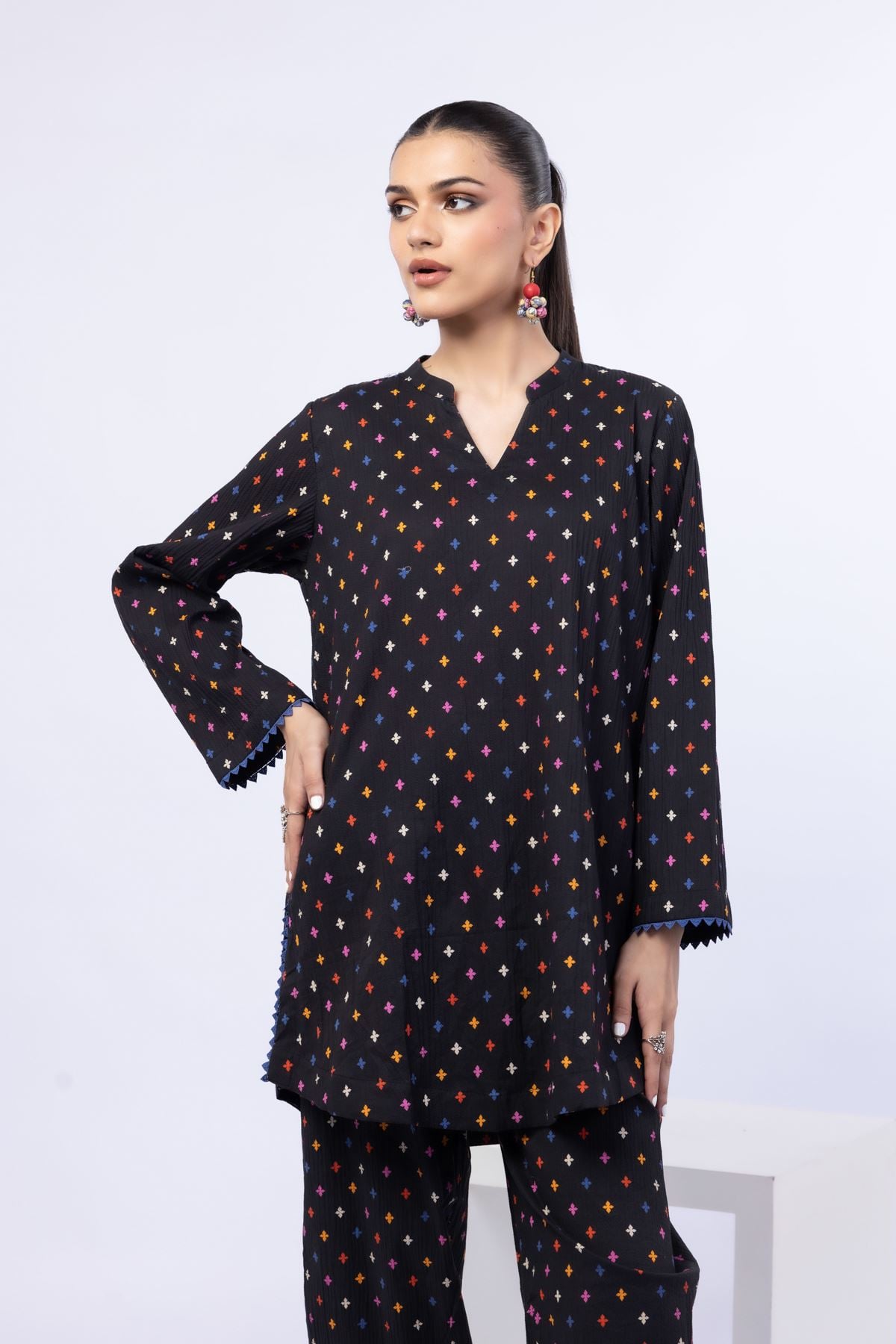 Printed Ripple Crinkle Kurta - 25-10-12E1-01TA-VG