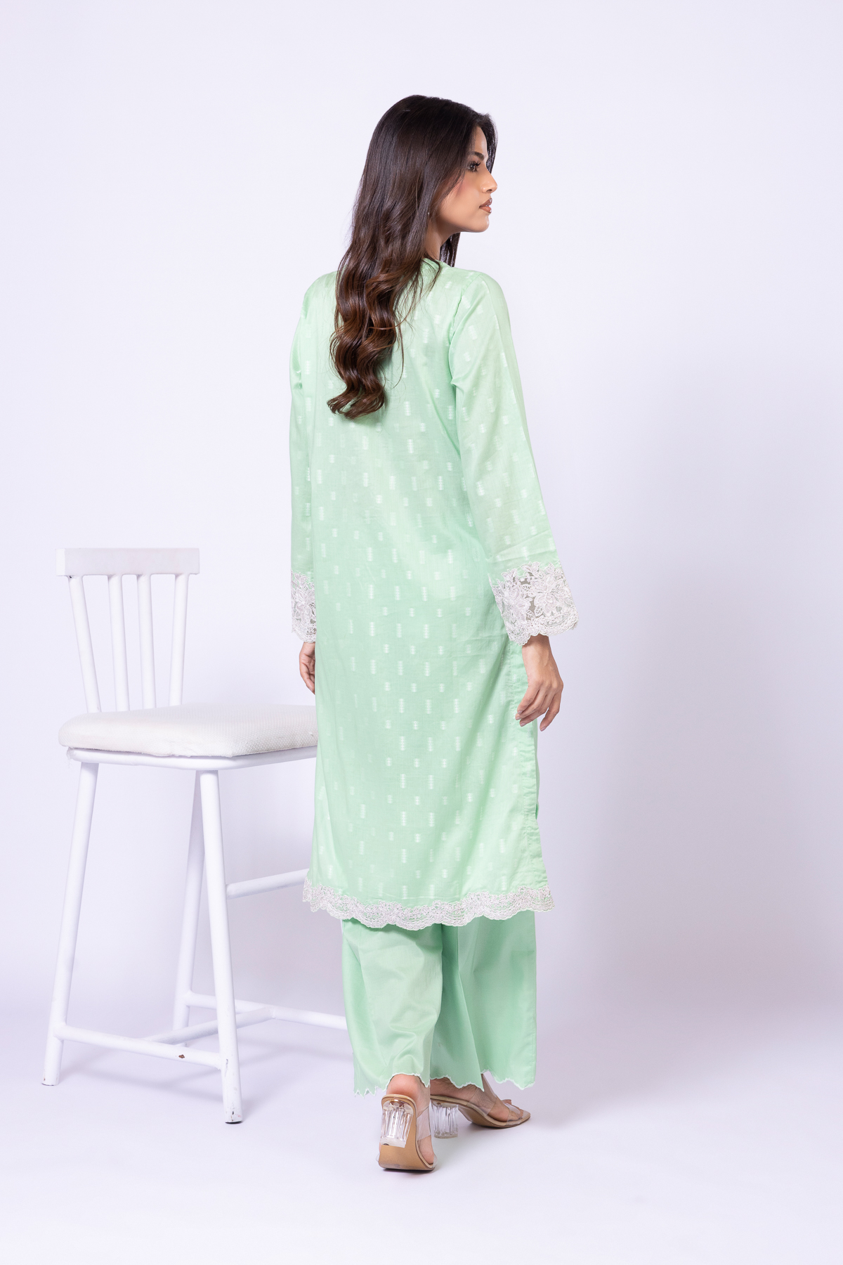 Embroidered Jacquard Kurta - 25-04E48-01TB-VG