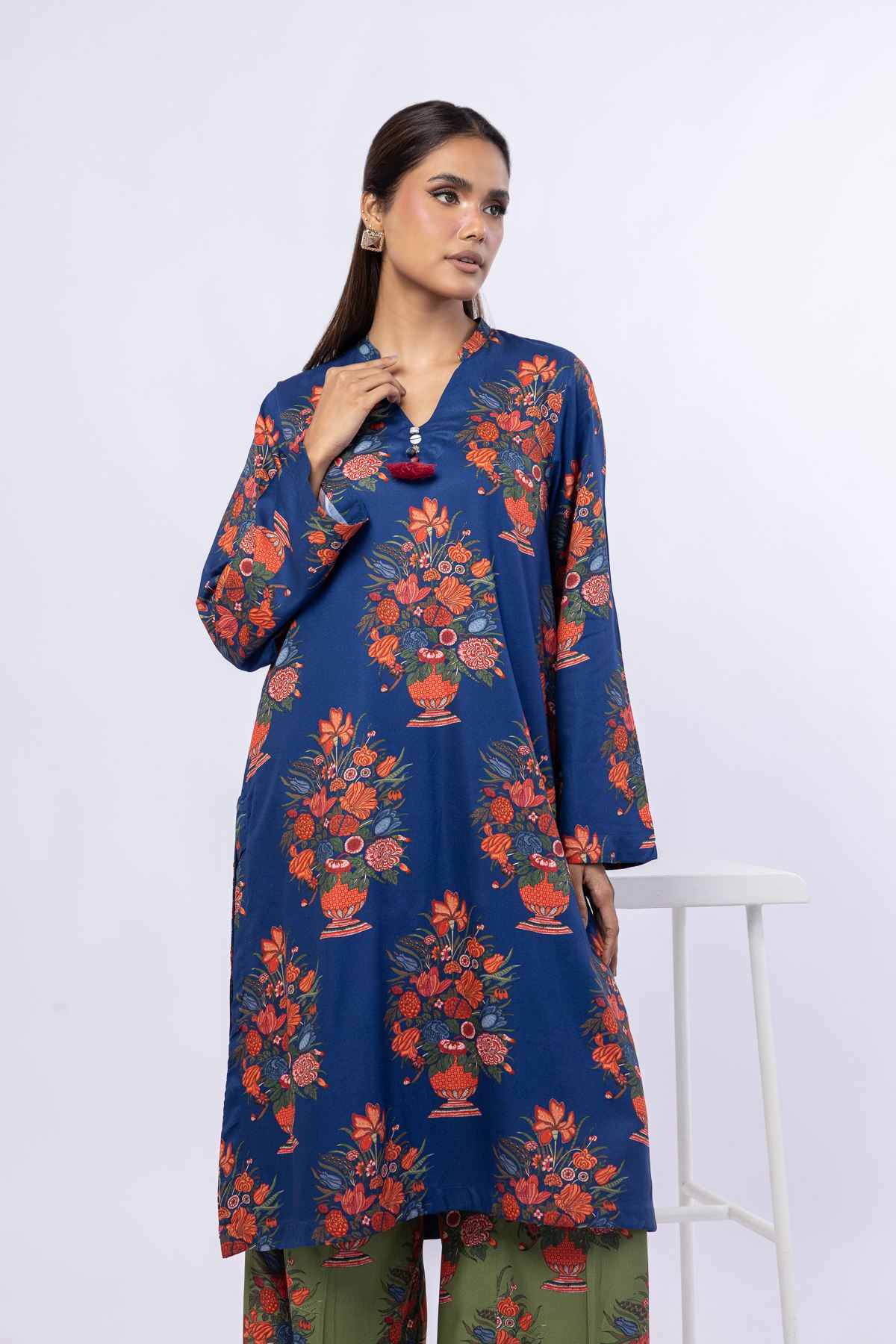 Printed Viscose Crepe Kurta - 25-09-9S1-01TA-VG