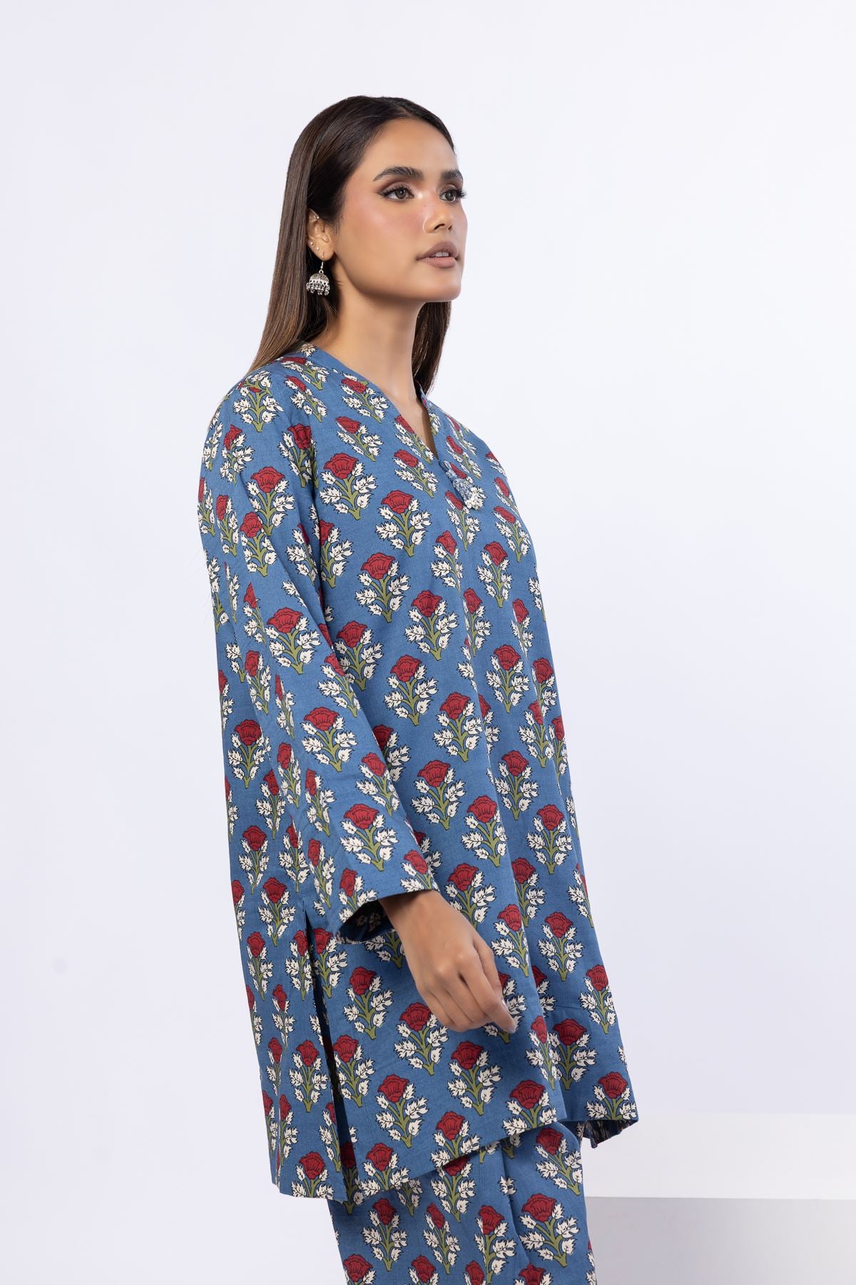 Printed Crosshatch Poplin Kurta - 25-09-11E11-10TA-VG
