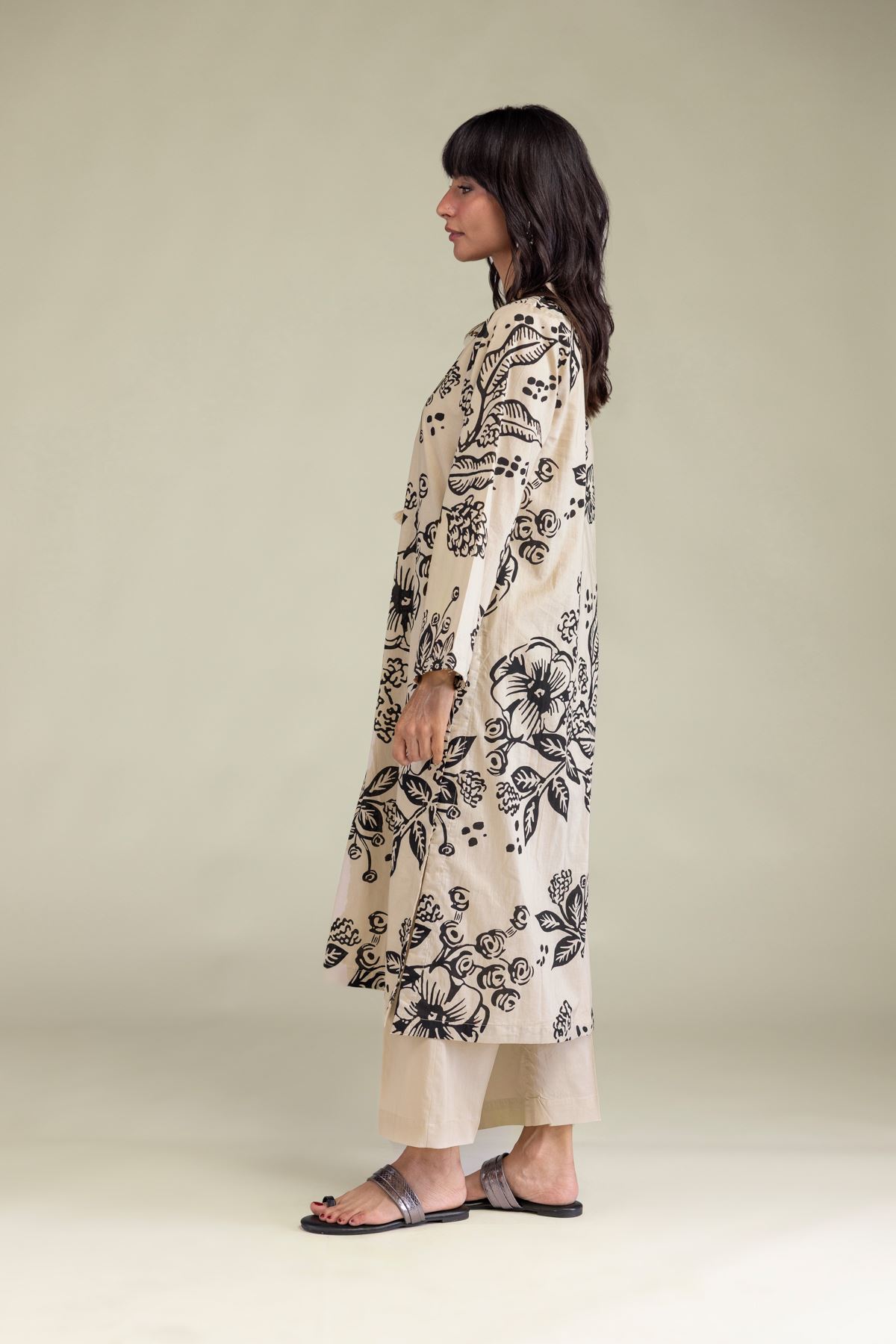 Printed Cambric Floral Cambric Kurta - 1-26-231-A-D1-VG