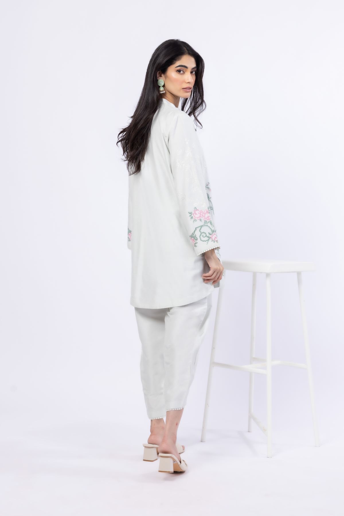 Embroidered Raw Silk Kurta - 25-10-11E12-03TB-VG