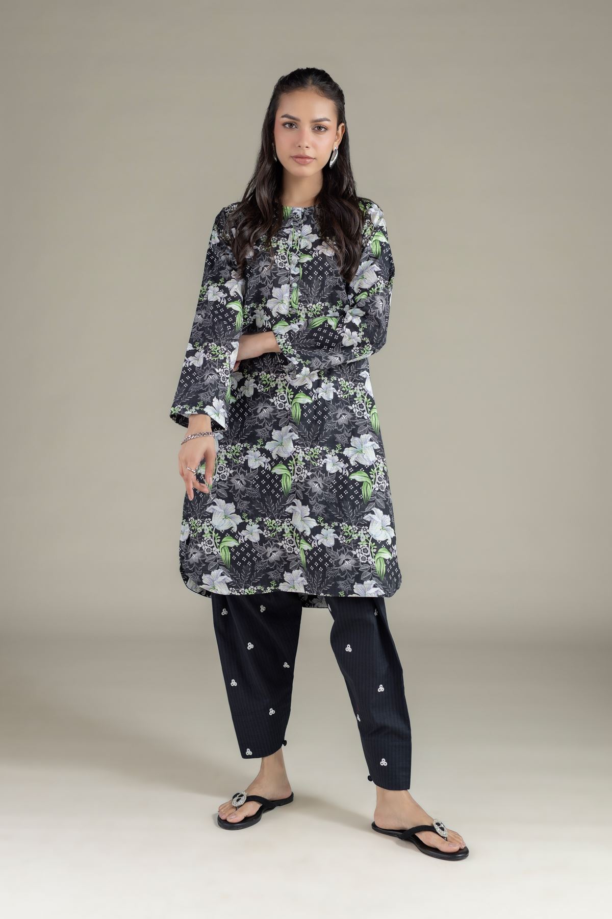Printed Cotton Dobby Kurta - 26-01-3E9-06TA-VG