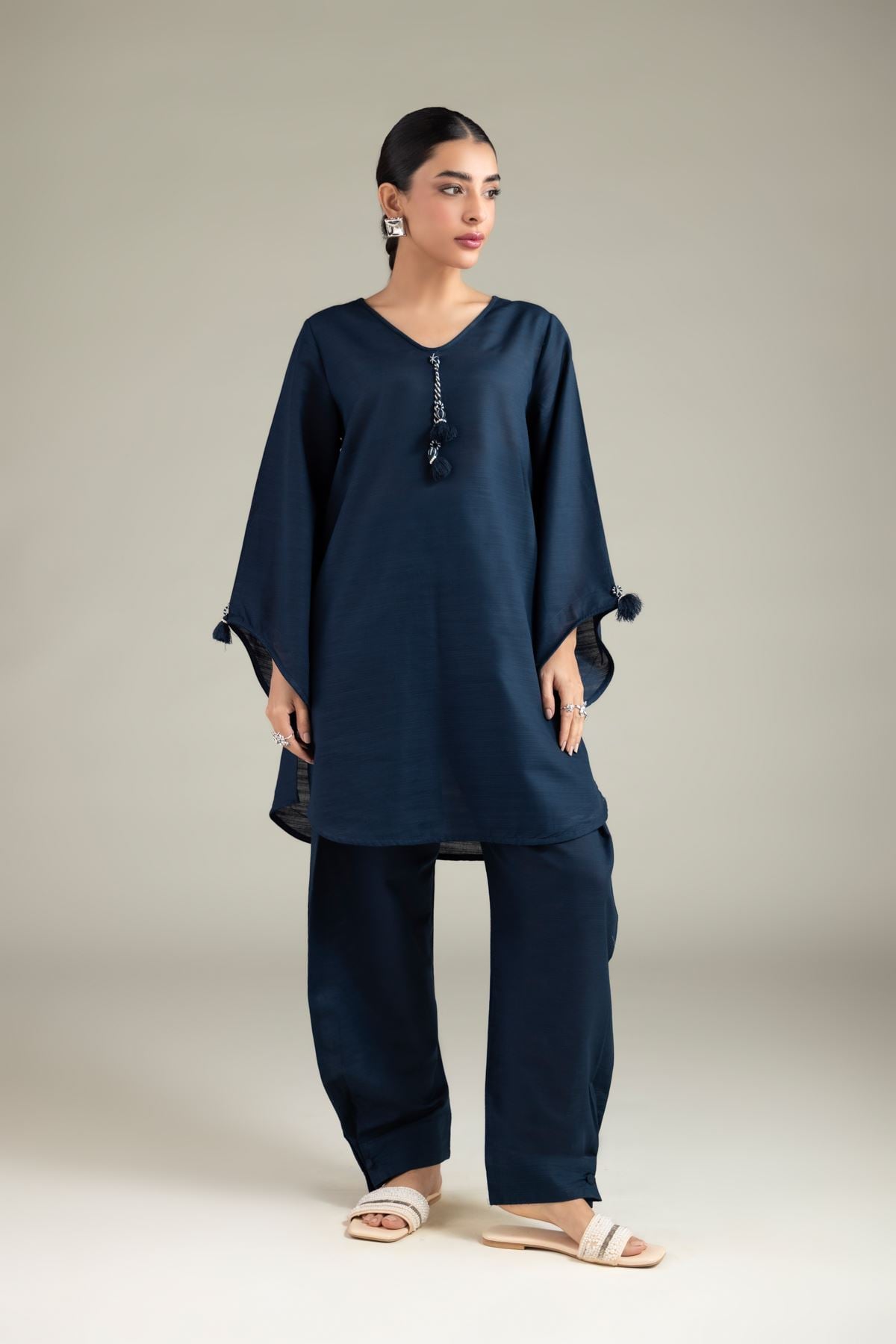 Dyed Textured Cotton Solid Straight Shalwar - 1-26-108-A-F-VG