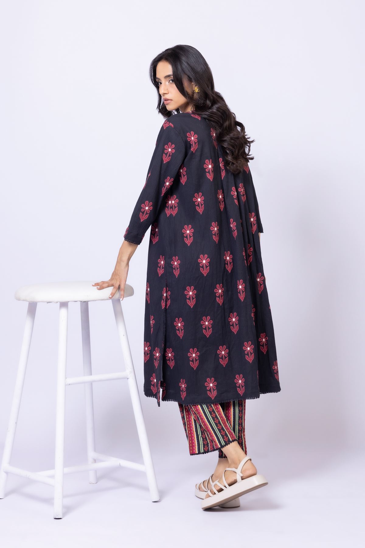 Printed Cotton Crinkle Kurta - OTD4-EX22-10TA-VG